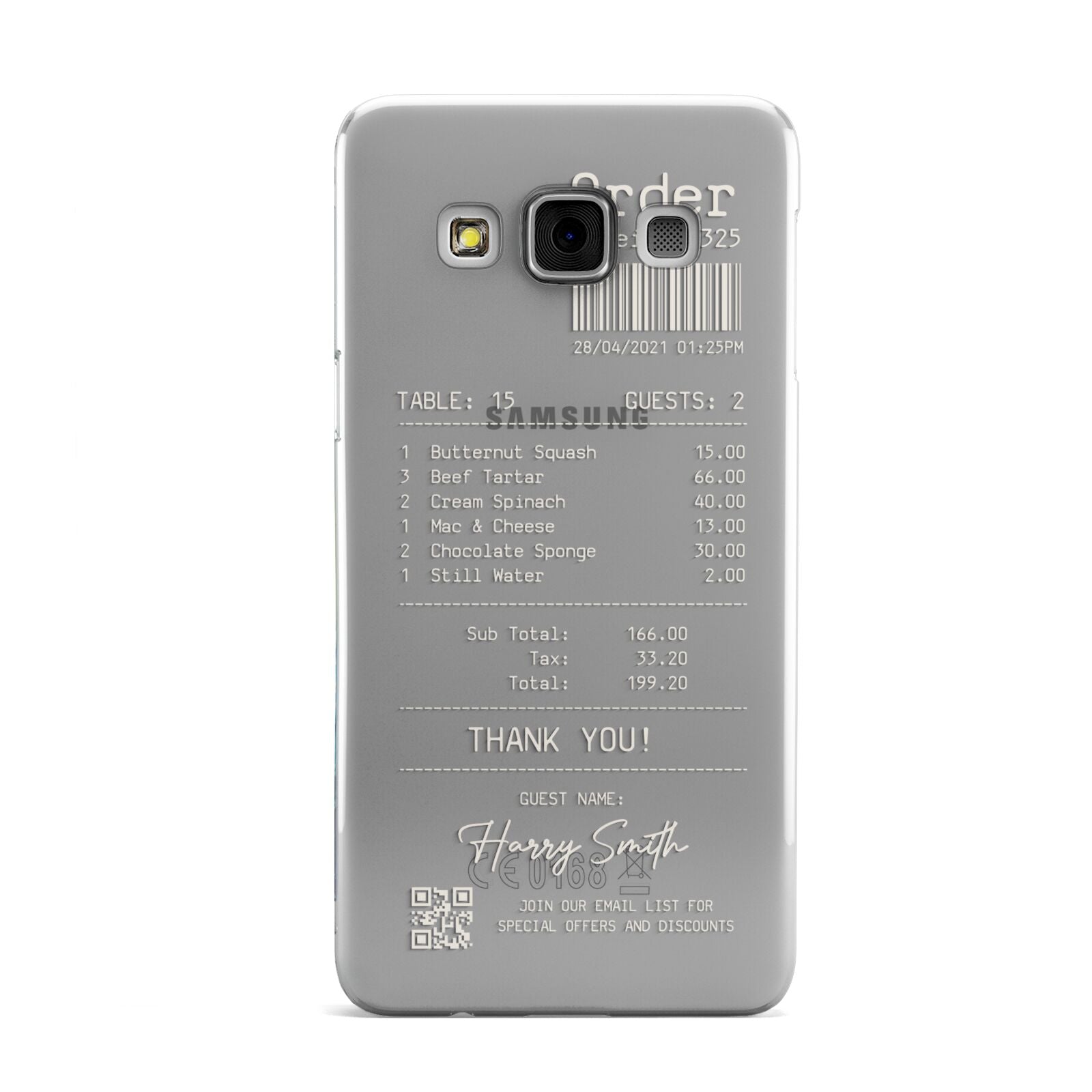 Personalised Receipt Samsung Galaxy A3 Case