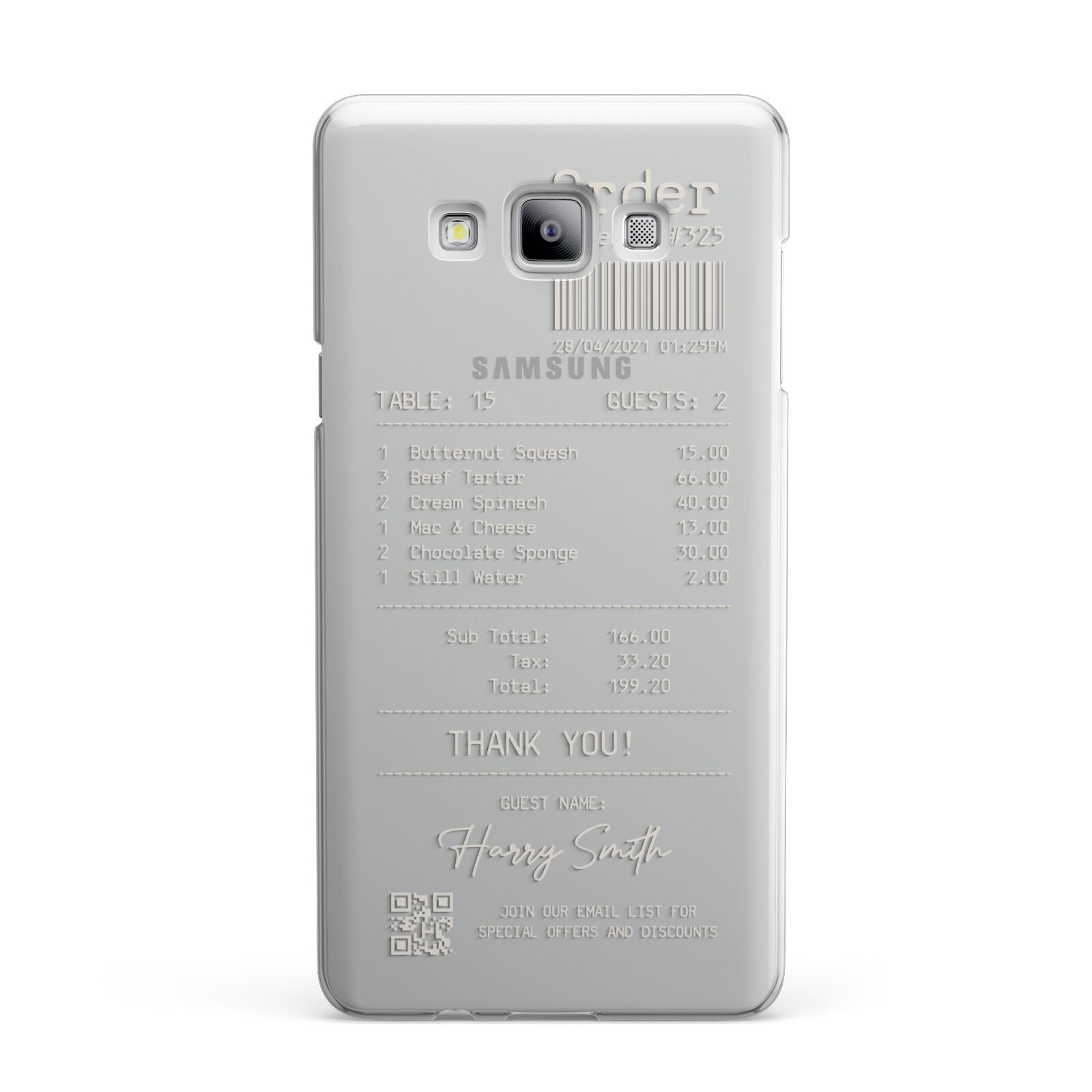 Personalised Receipt Samsung Galaxy A7 2015 Case