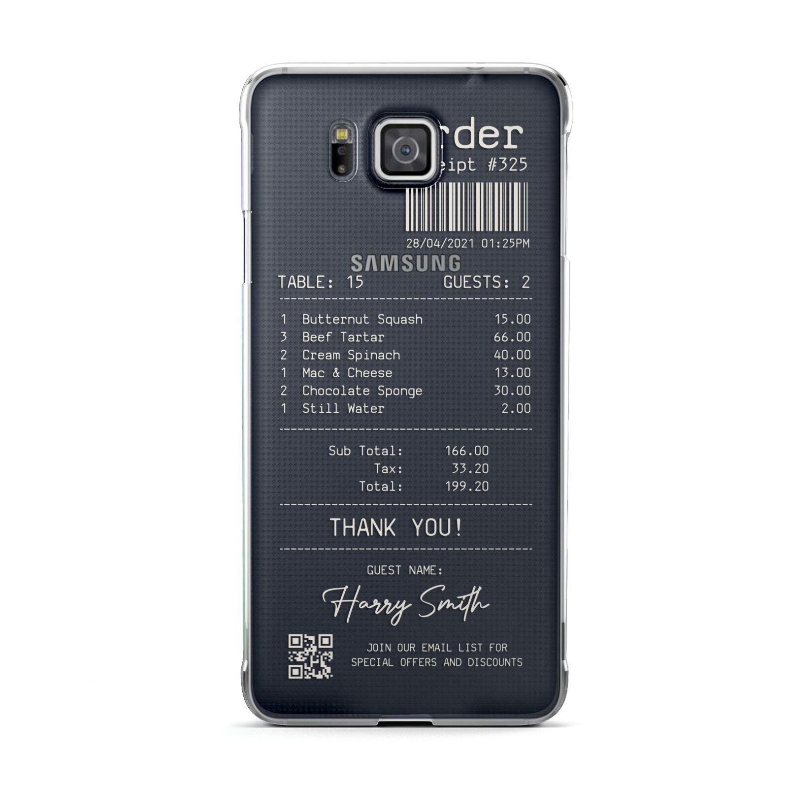 Personalised Receipt Samsung Galaxy Alpha Case