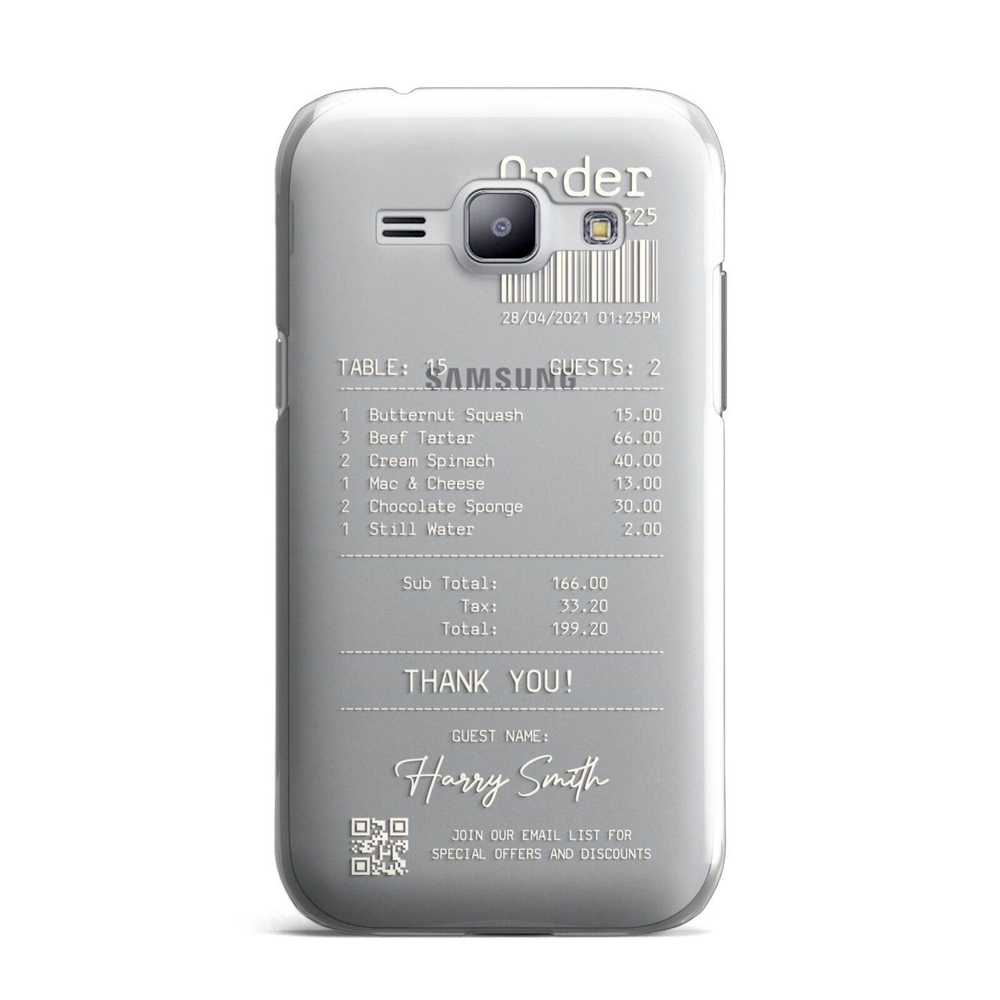 Personalised Receipt Samsung Galaxy J1 2015 Case