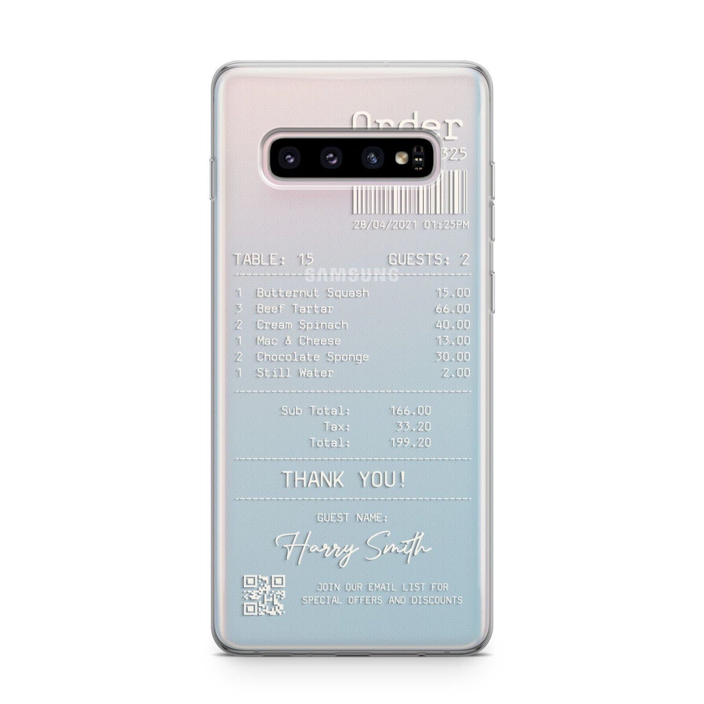 Personalised Receipt Samsung Galaxy S10 Plus Case