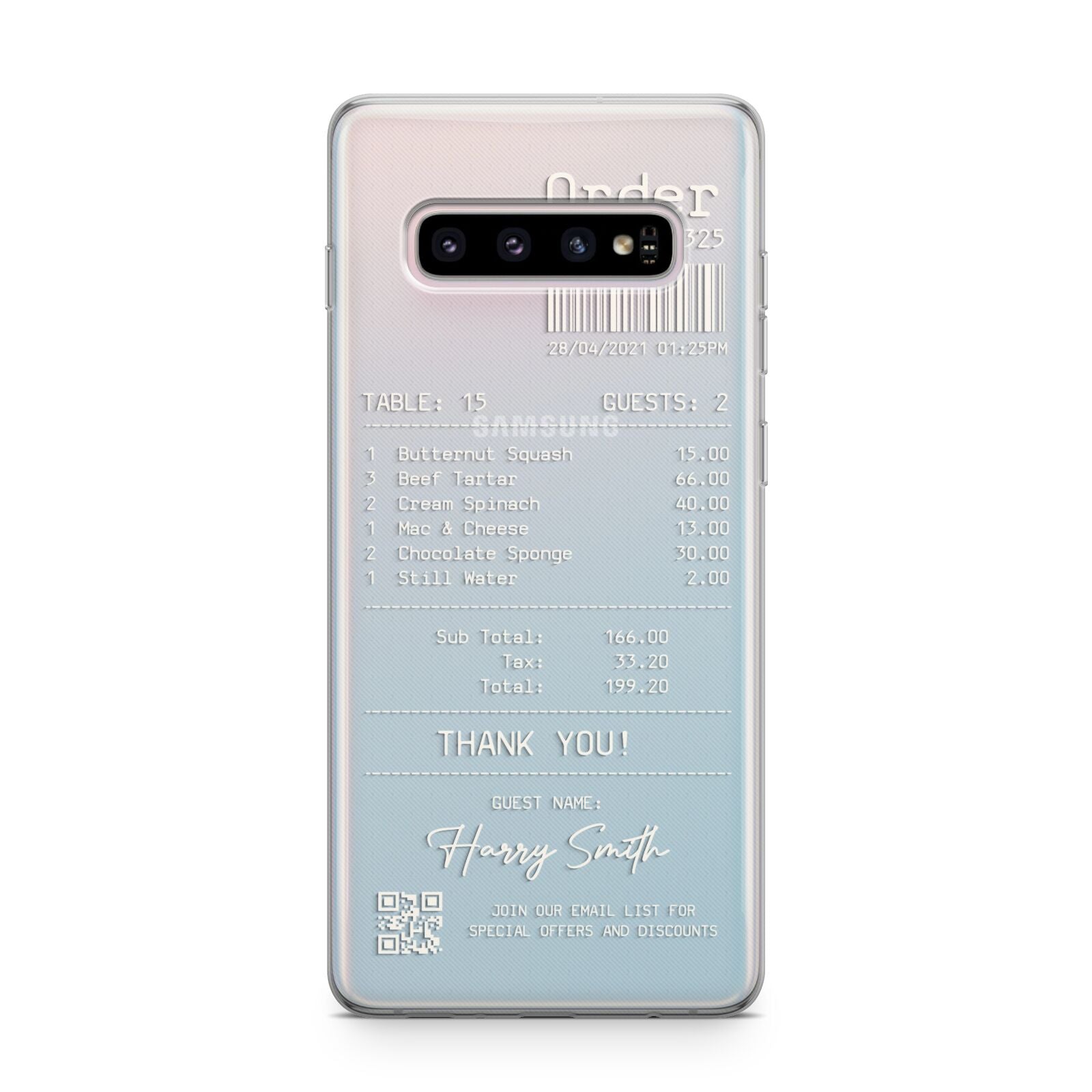 Personalised Receipt Samsung Galaxy S10 Plus Case