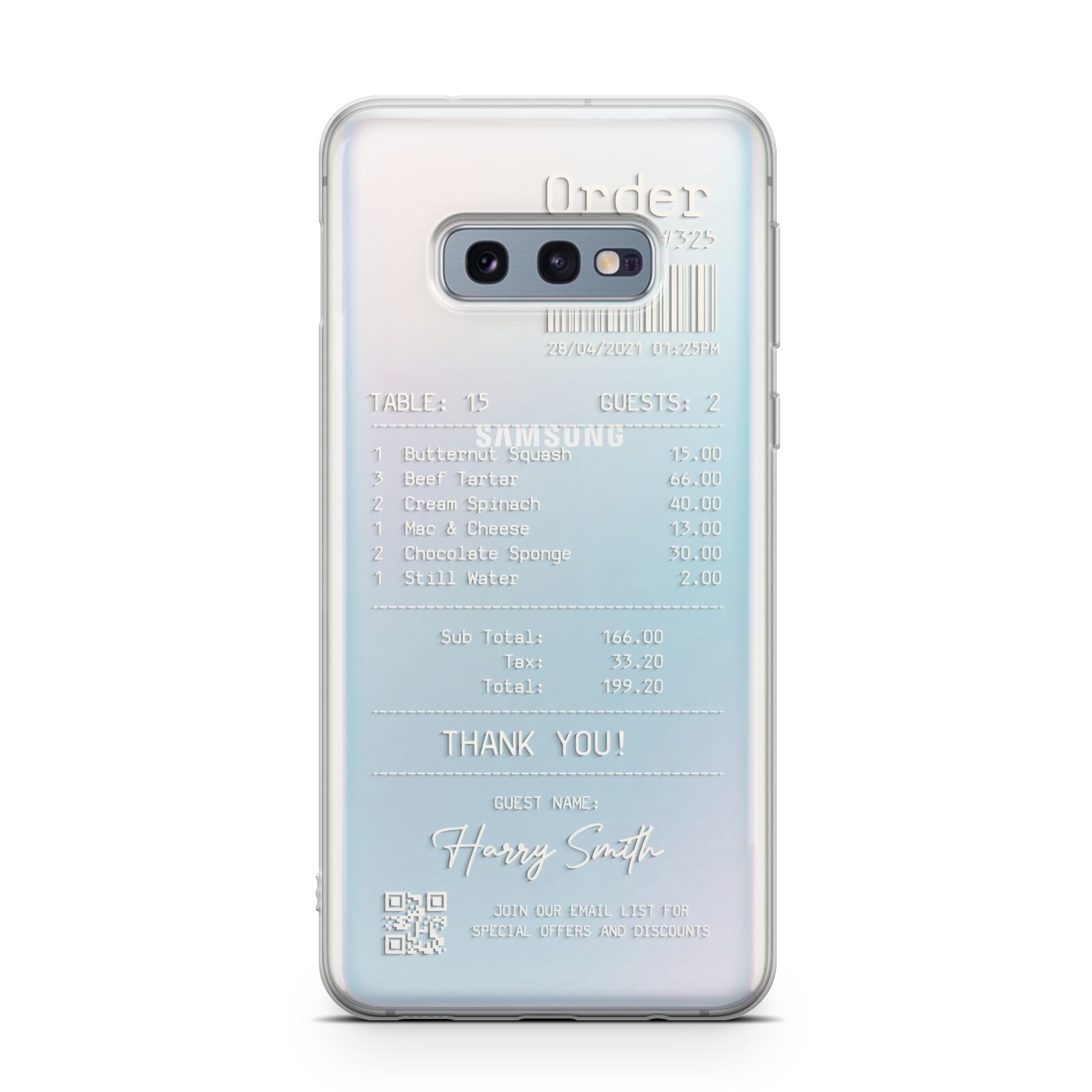 Personalised Receipt Samsung Galaxy S10E Case