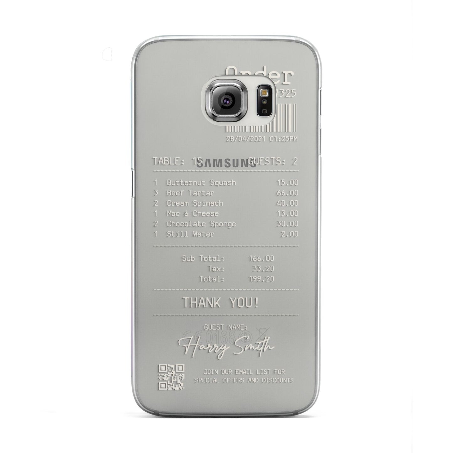 Personalised Receipt Samsung Galaxy S6 Edge Case