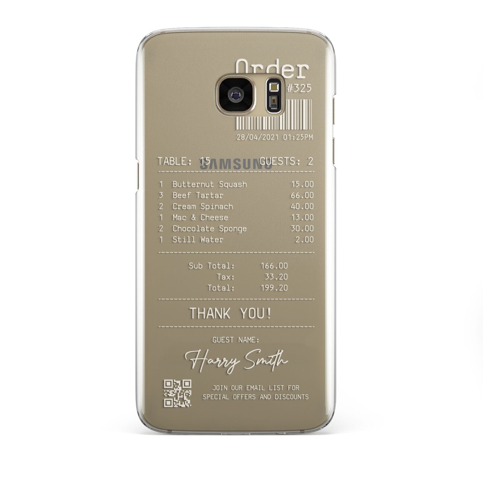 Personalised Receipt Samsung Galaxy S7 Edge Case