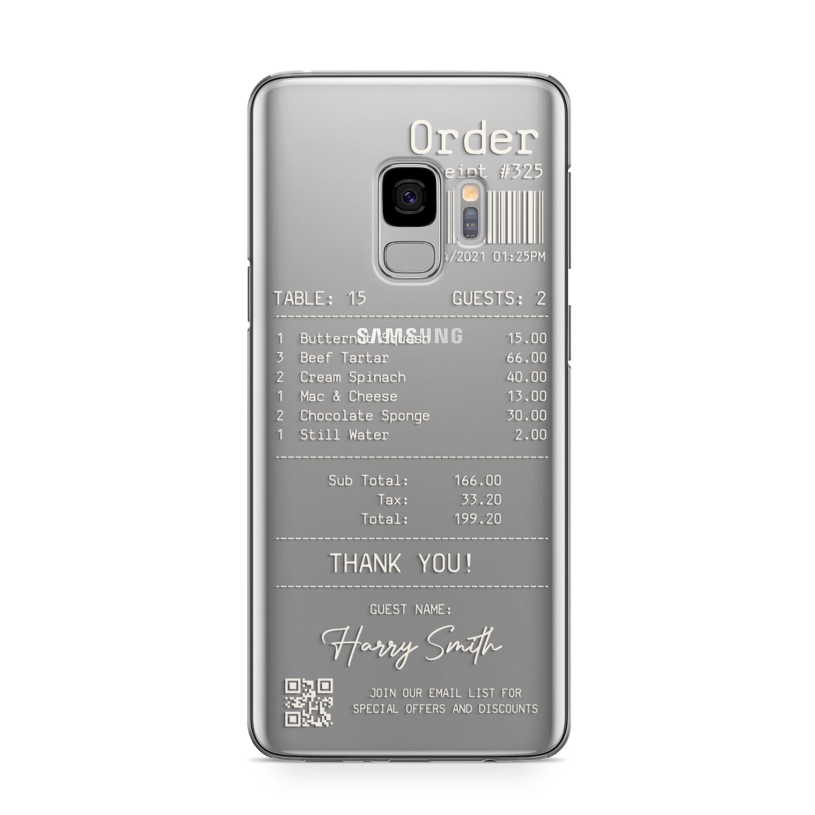 Personalised Receipt Samsung Galaxy S9 Case