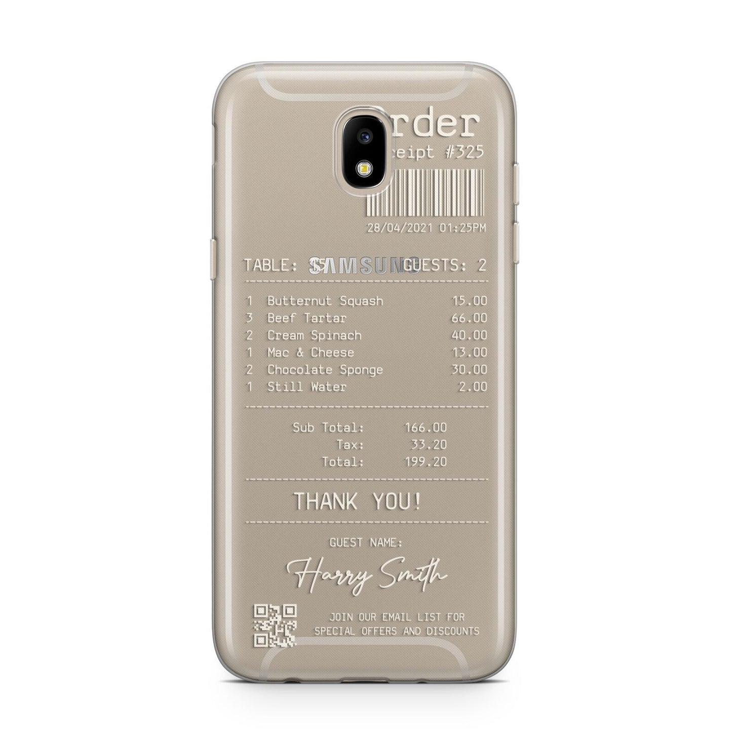 Personalised Receipt Samsung J5 2017 Case