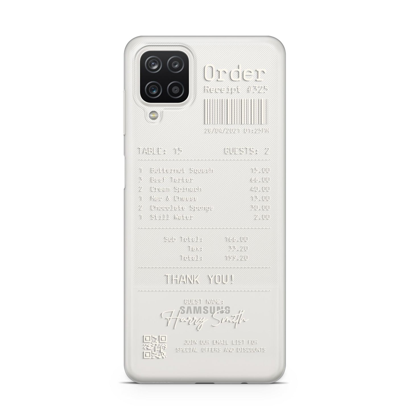 Personalised Receipt Samsung M12 Case