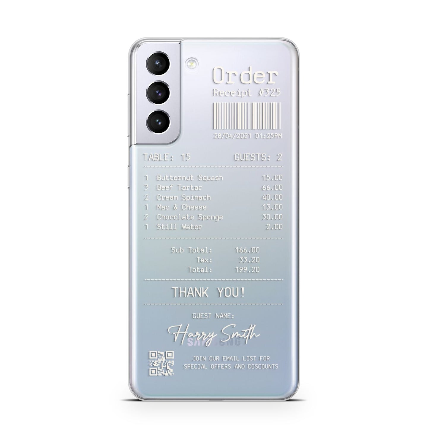 Personalised Receipt Samsung S21 Plus Phone Case