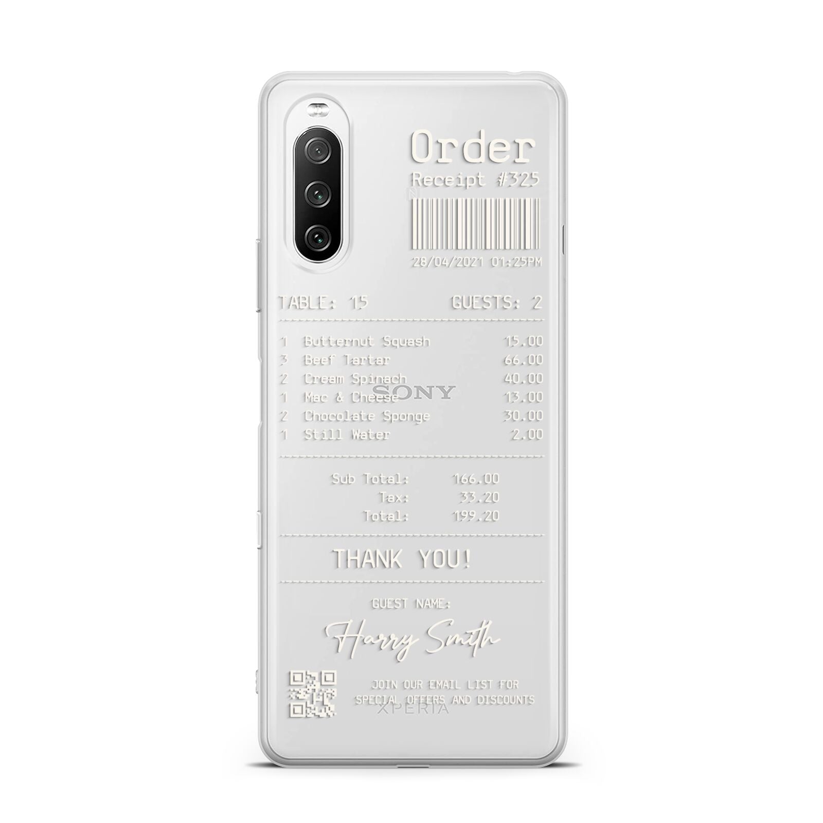 Personalised Receipt Sony Xperia 10 III Case