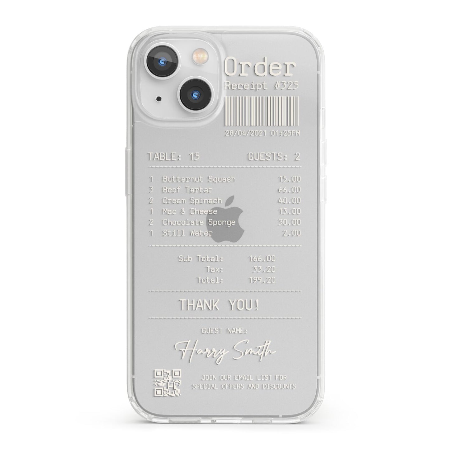 Personalised Receipt iPhone 13 Clear Bumper Case