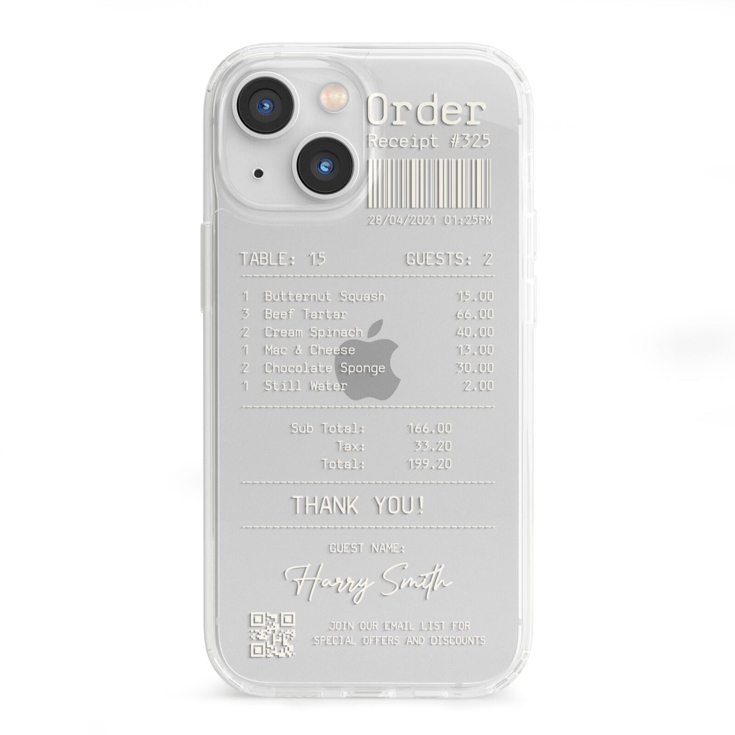 Personalised Receipt iPhone 13 Mini Clear Bumper Case