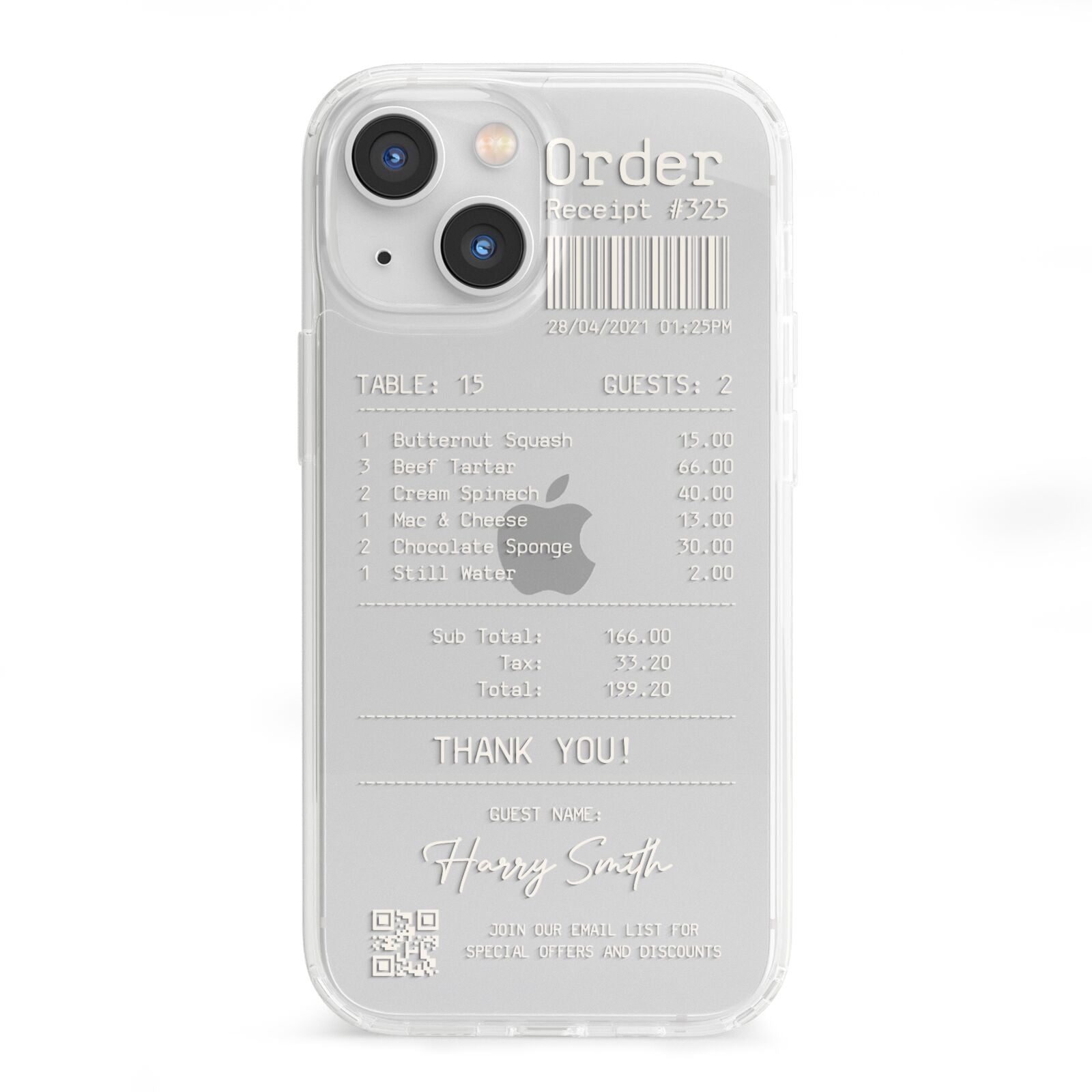 Personalised Receipt iPhone 13 Mini Clear Bumper Case