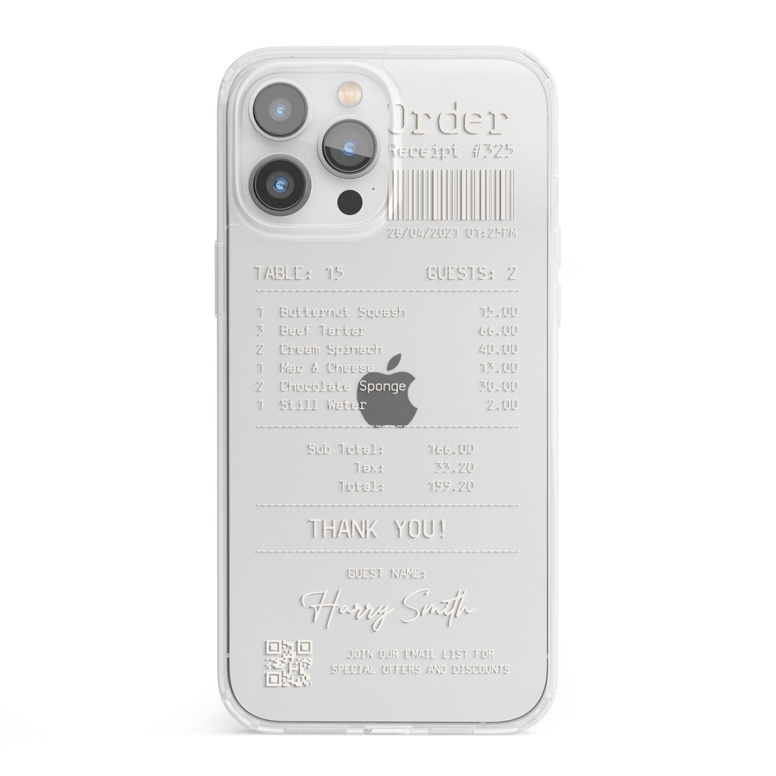 Personalised Receipt iPhone 13 Pro Max Clear Bumper Case