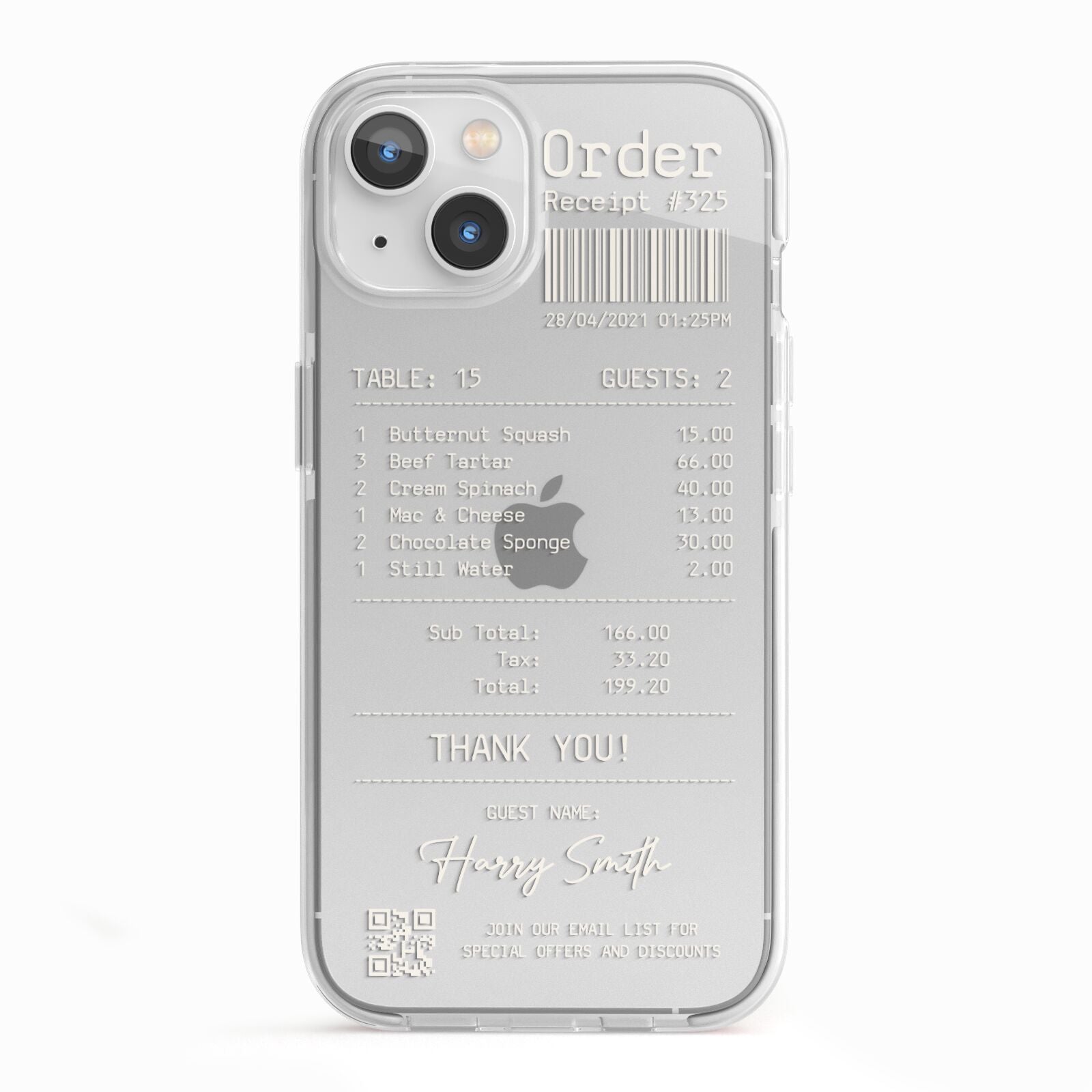 Personalised Receipt iPhone 13 TPU Impact Case with White Edges