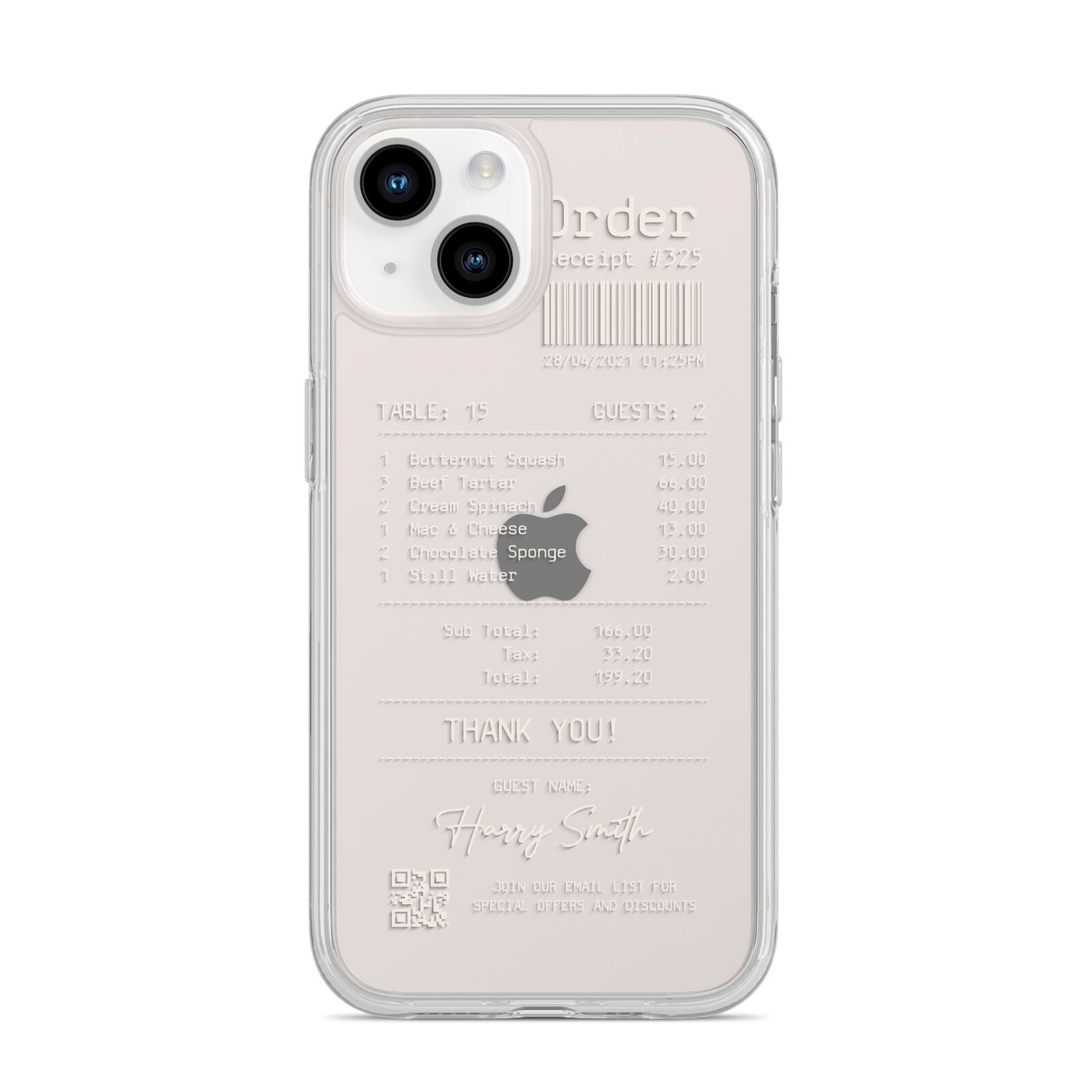 Personalised Receipt iPhone 14 Clear Tough Case Starlight