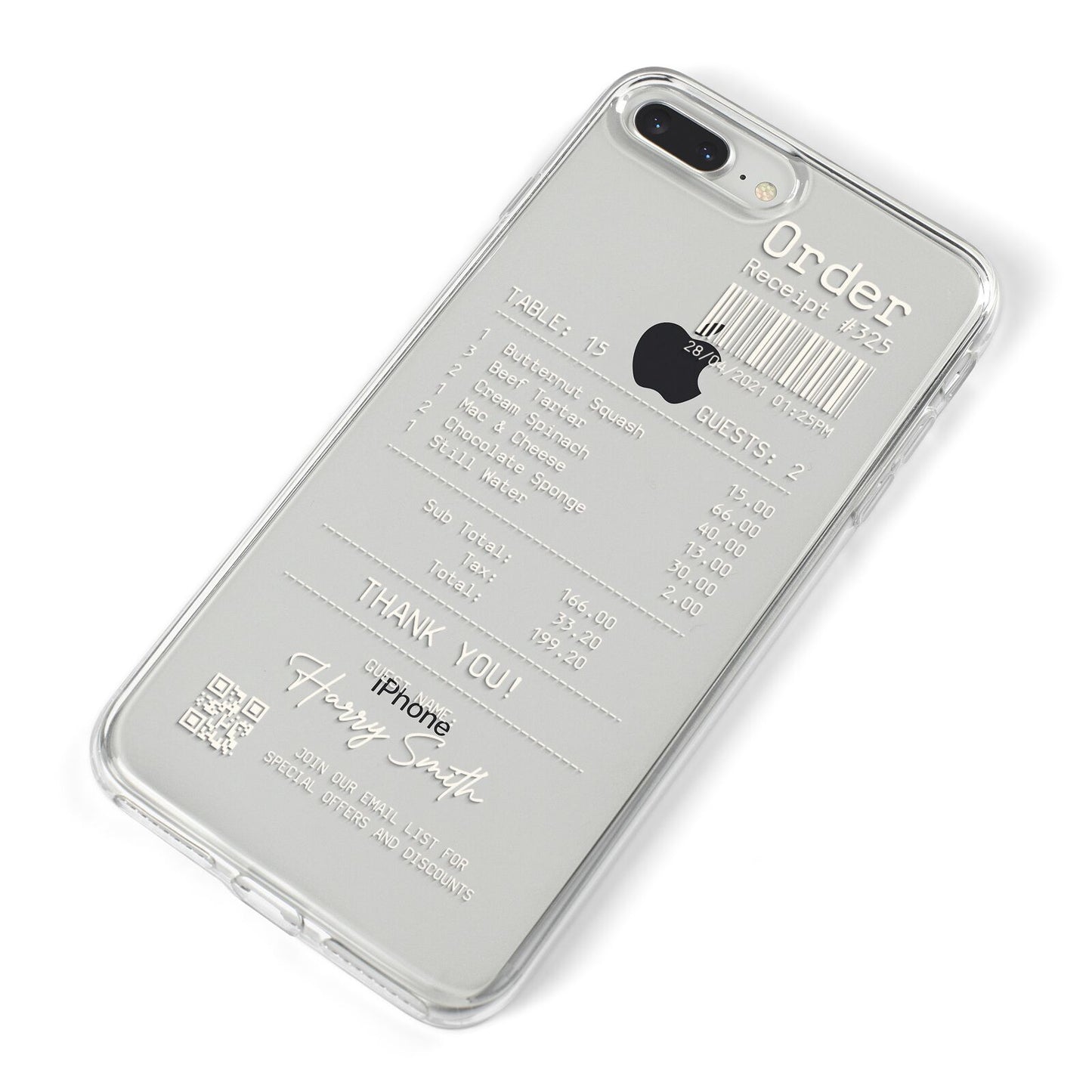 Personalised Receipt iPhone 8 Plus Bumper Case on Silver iPhone Alternative Image