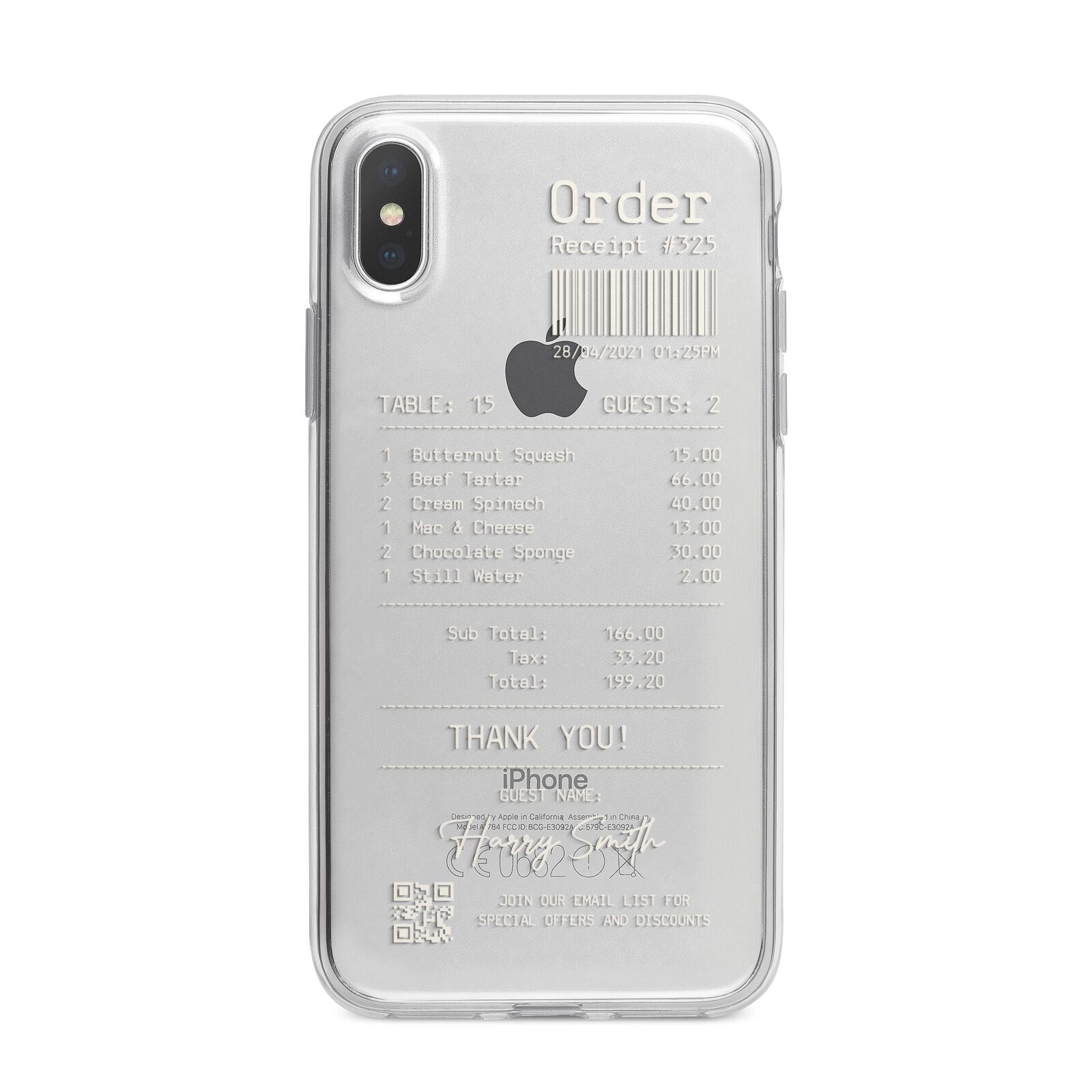 Personalised Receipt iPhone X Bumper Case on Silver iPhone Alternative Image 1