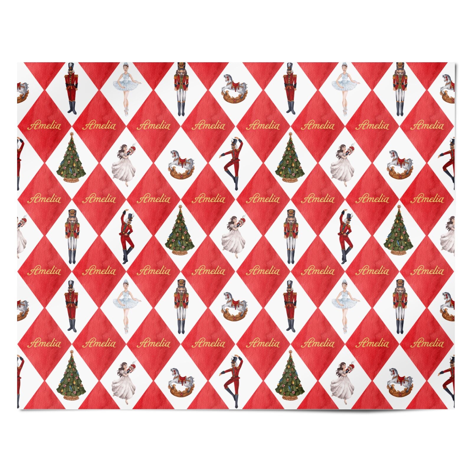 Festive Christmas Harlequin Pattern in Pink & Red Wrapping Paper by  thespacehouse