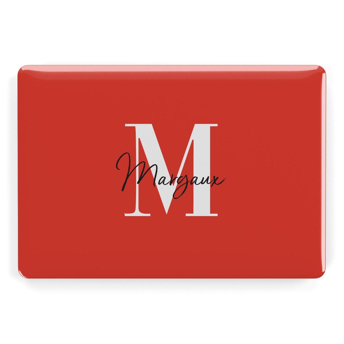 Personalised Red Name and Initial Apple MacBook Case