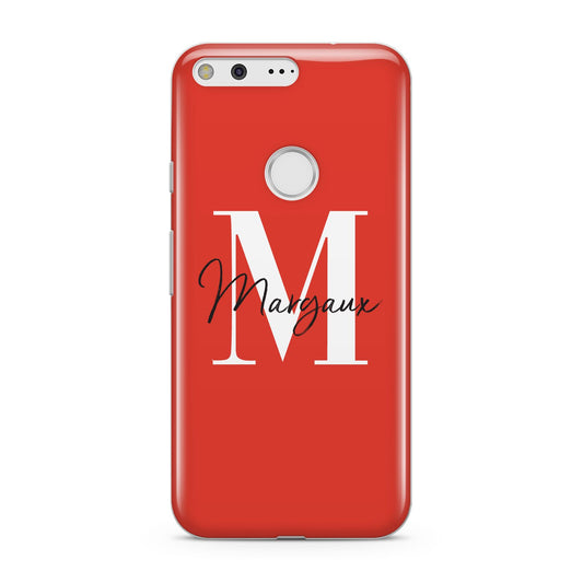 Personalised Red Name and Initial Google Pixel Case