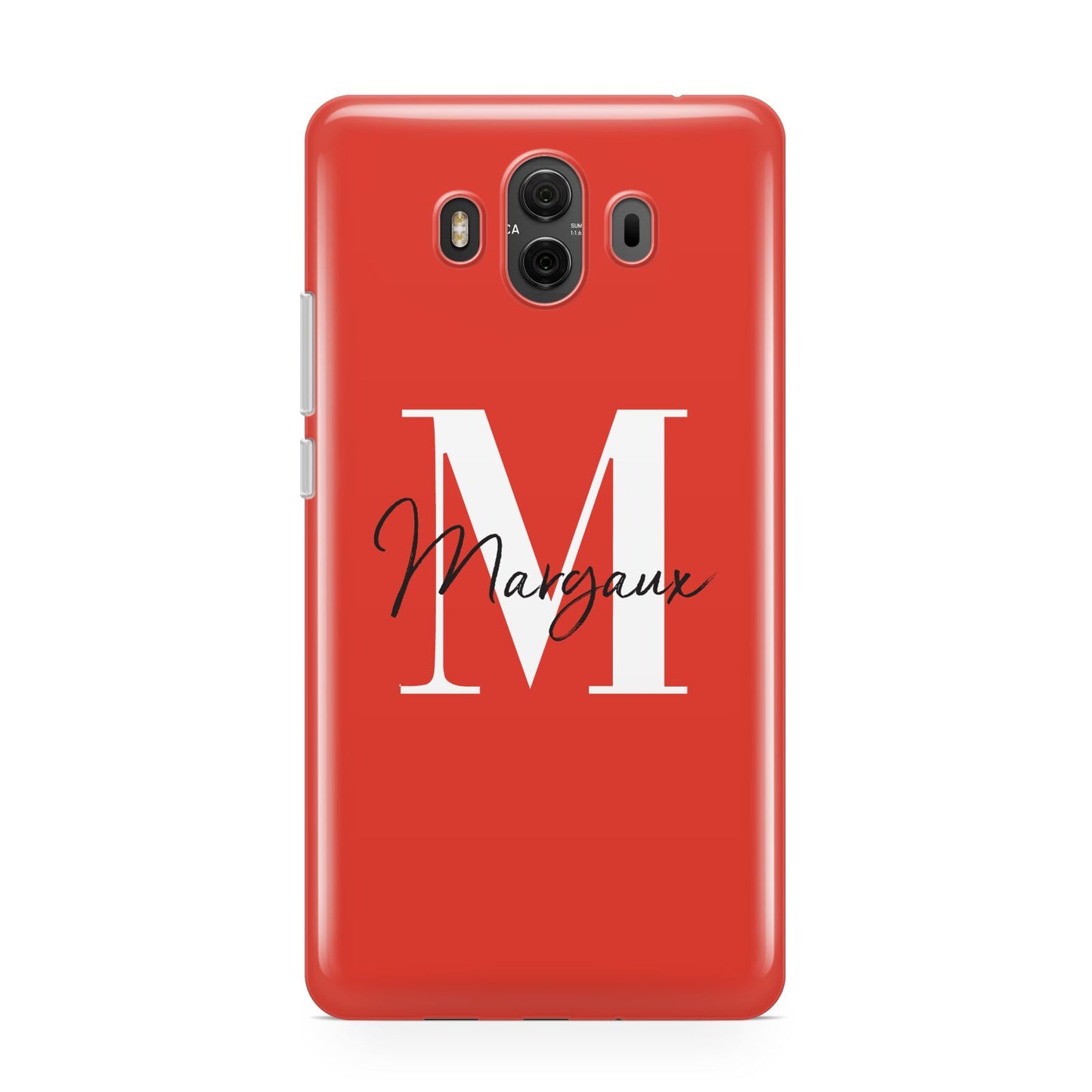 Personalised Red Name and Initial Huawei Mate 10 Protective Phone Case