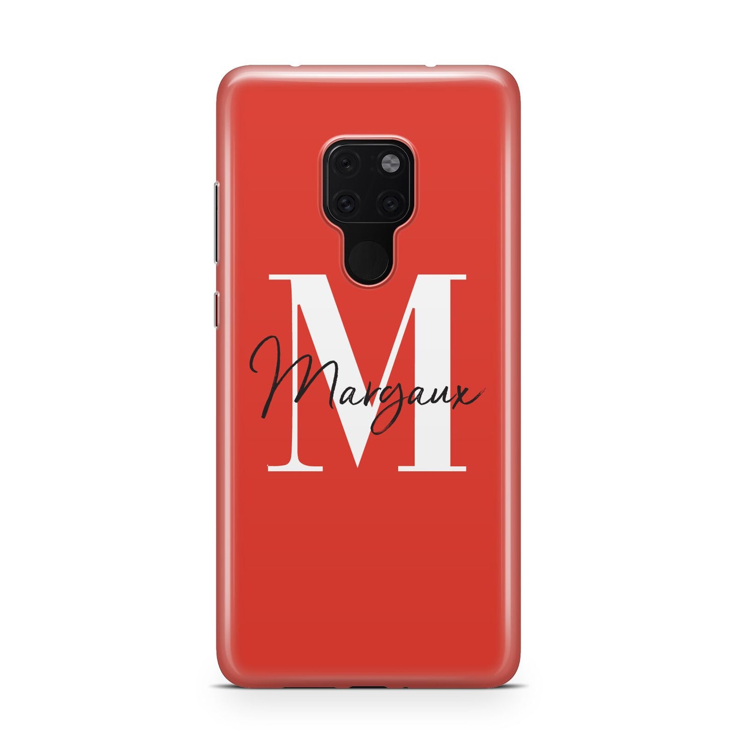 Personalised Red Name and Initial Huawei Mate 20 Phone Case