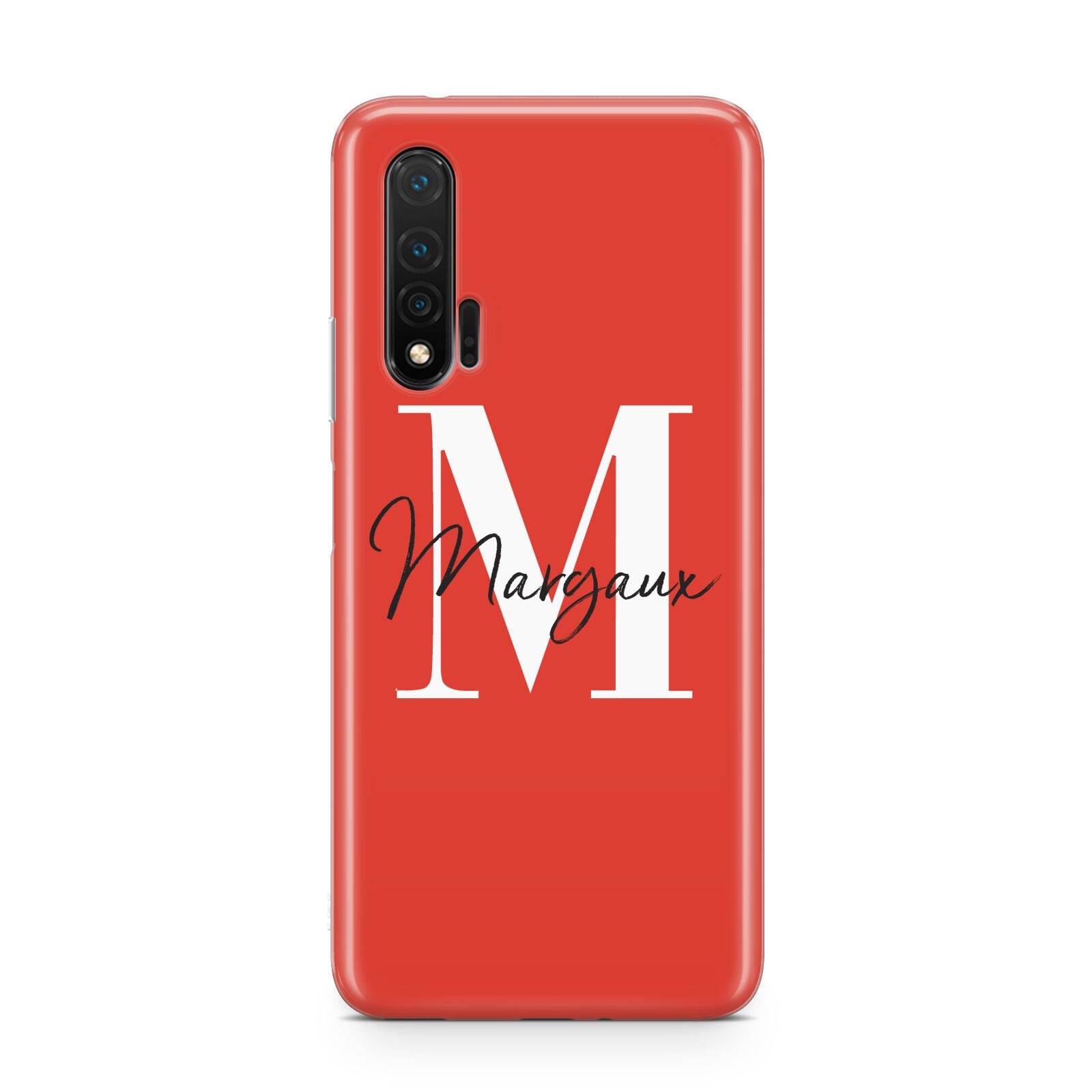 Personalised Red Name and Initial Huawei Nova 6 Phone Case