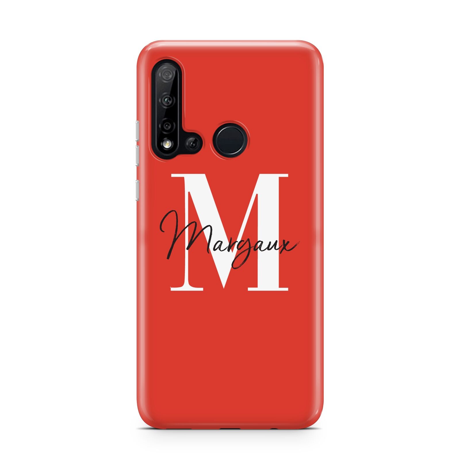 Personalised Red Name and Initial Huawei P20 Lite 5G Phone Case