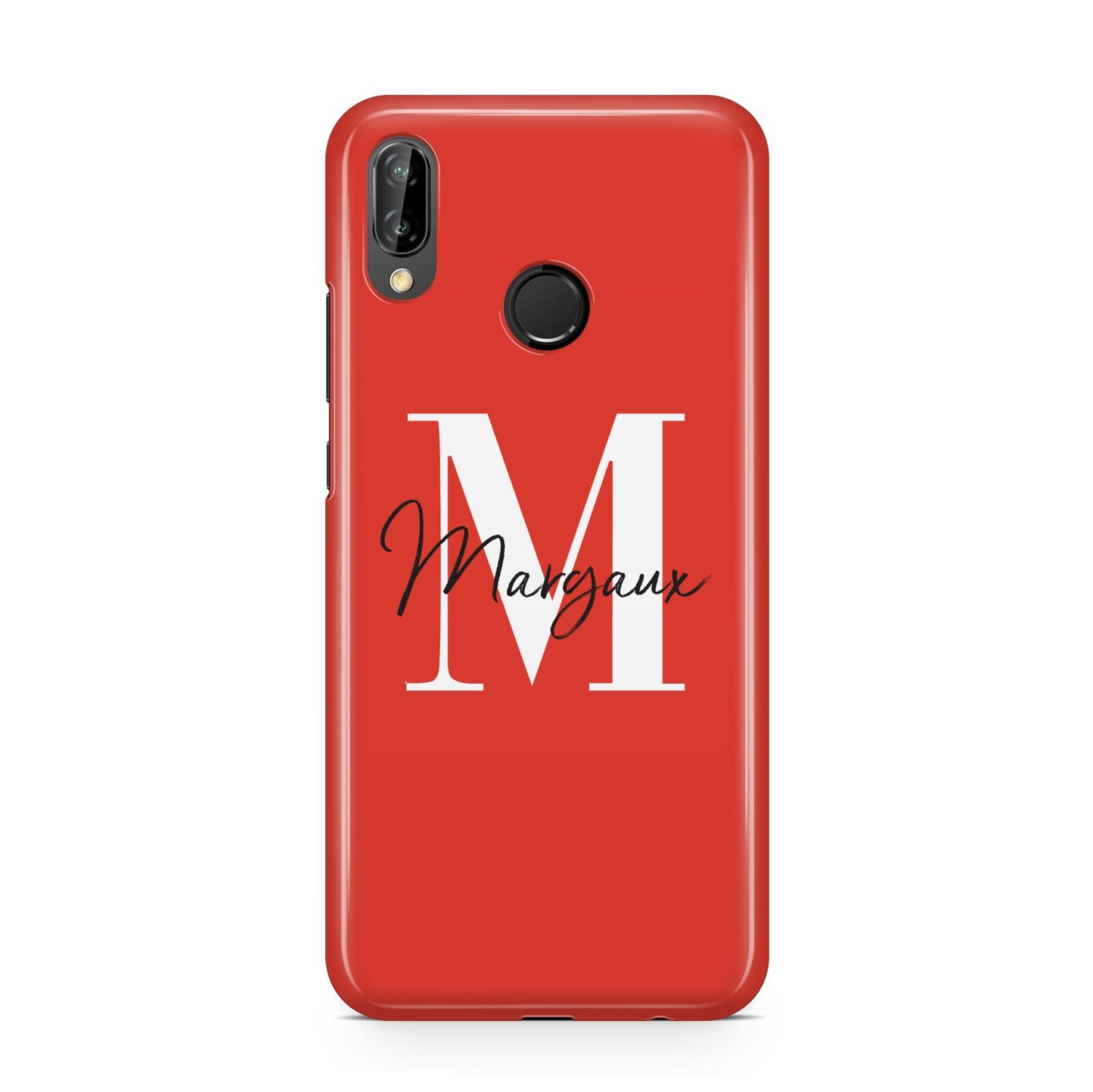 Personalised Red Name and Initial Huawei P20 Lite Phone Case