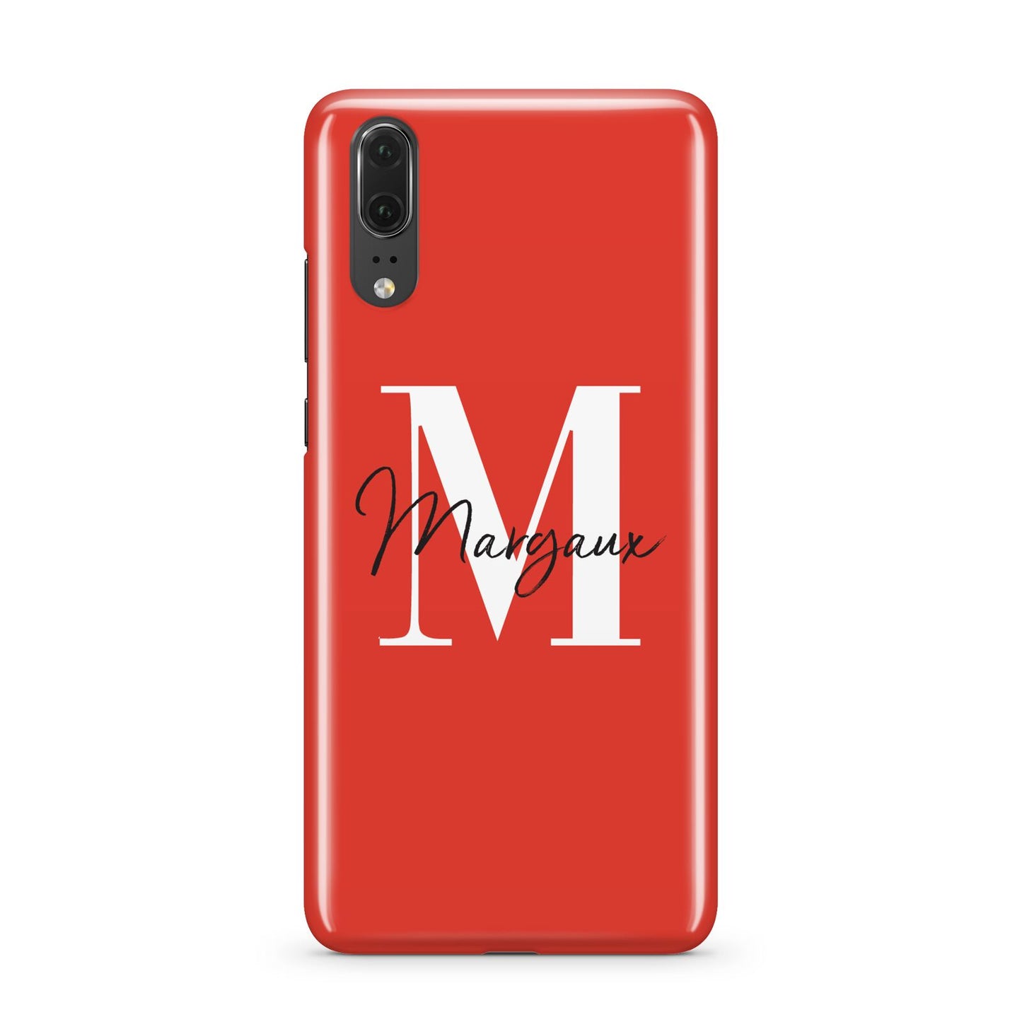 Personalised Red Name and Initial Huawei P20 Phone Case