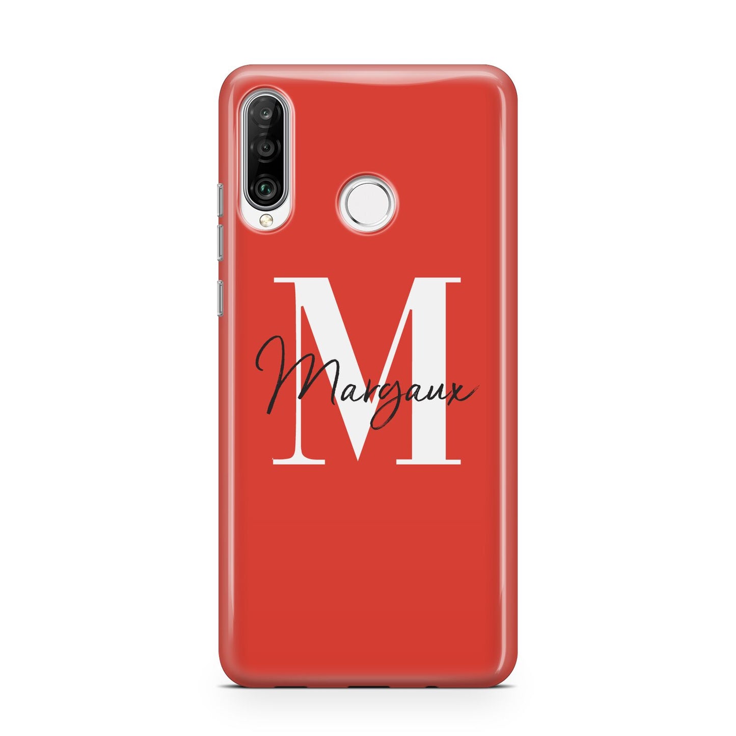 Personalised Red Name and Initial Huawei P30 Lite Phone Case