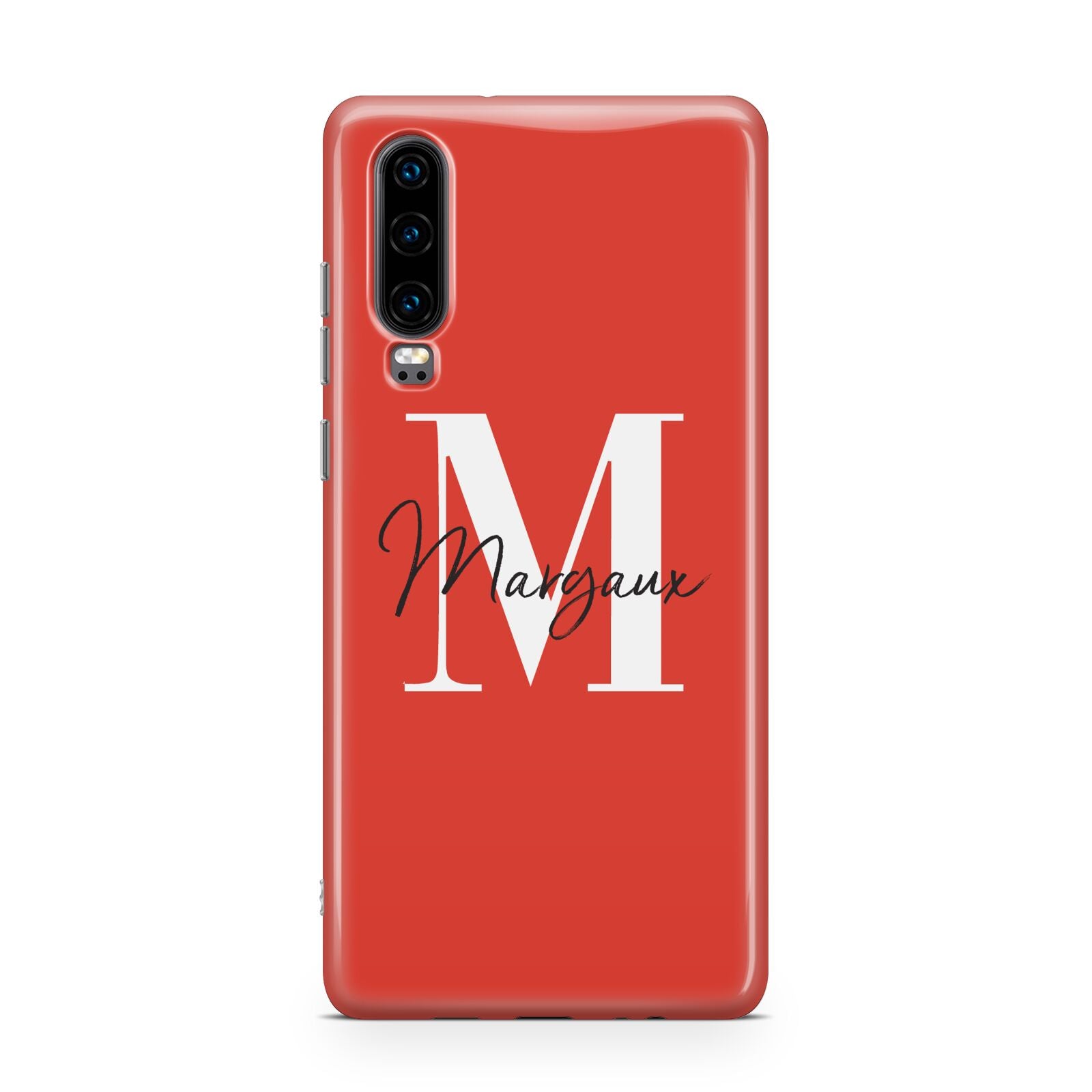 Personalised Red Name and Initial Huawei P30 Phone Case