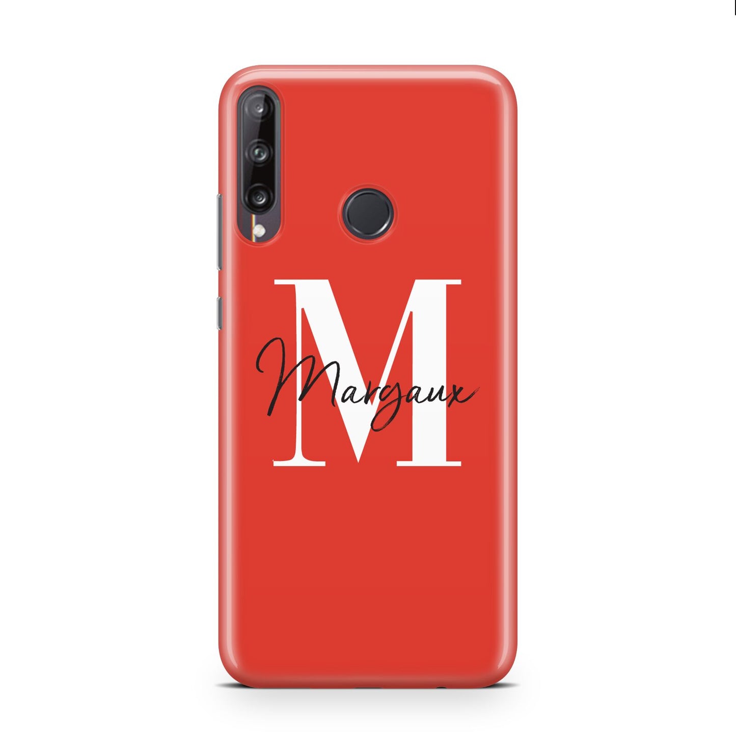 Personalised Red Name and Initial Huawei P40 Lite E Phone Case