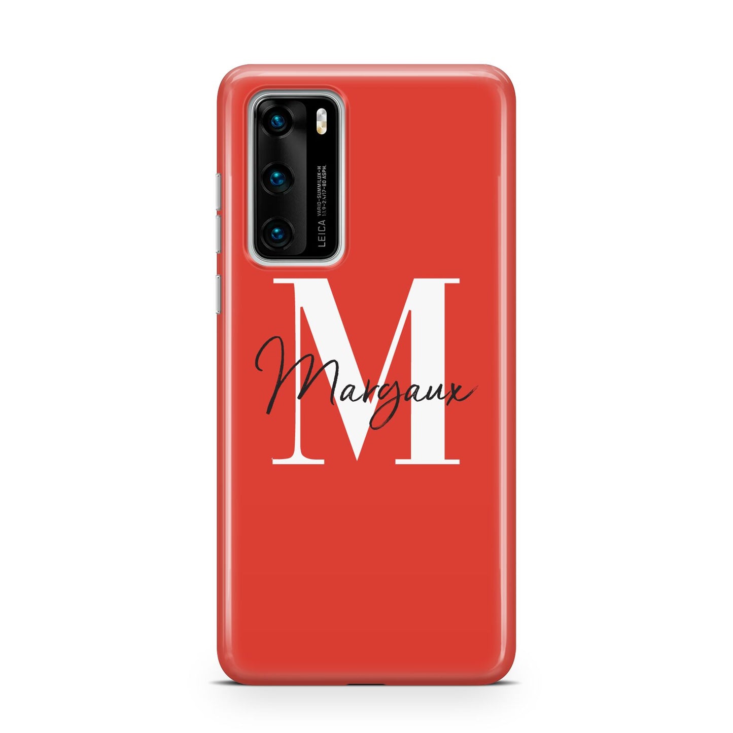 Personalised Red Name and Initial Huawei P40 Phone Case