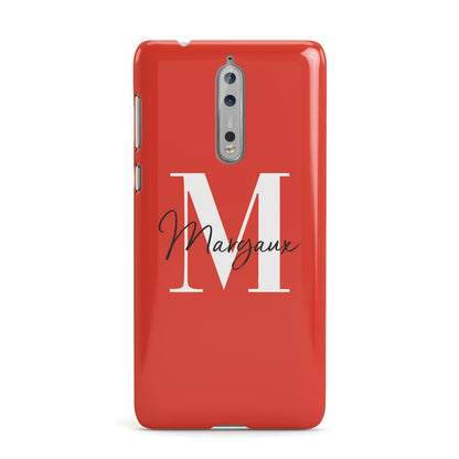 Personalised Red Name and Initial Nokia Case