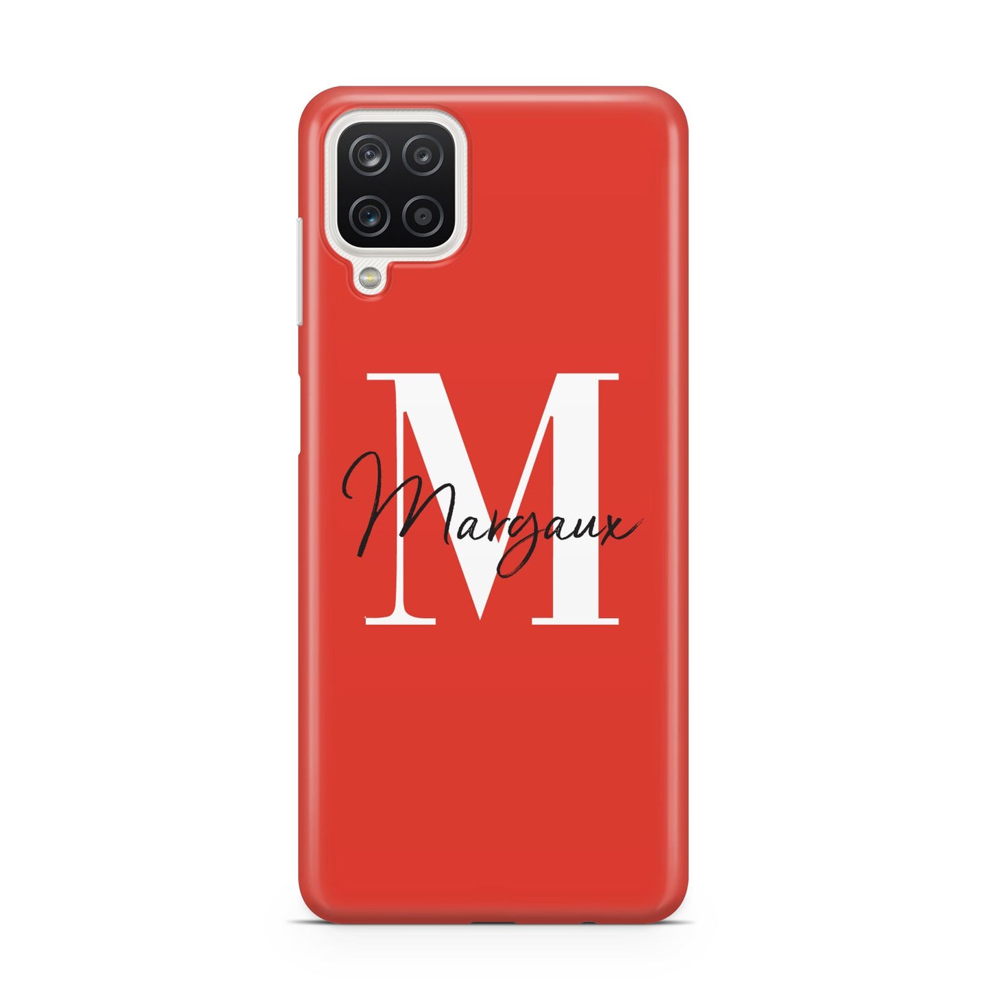 Personalised Red Name and Initial Samsung A12 Case