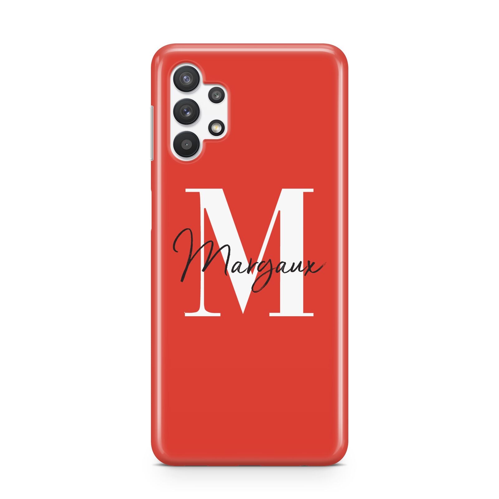 Personalised Red Name and Initial Samsung A32 5G Case