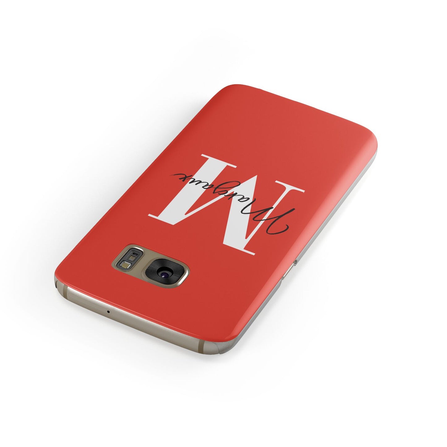 Personalised Red Name and Initial Samsung Galaxy Case Front Close Up