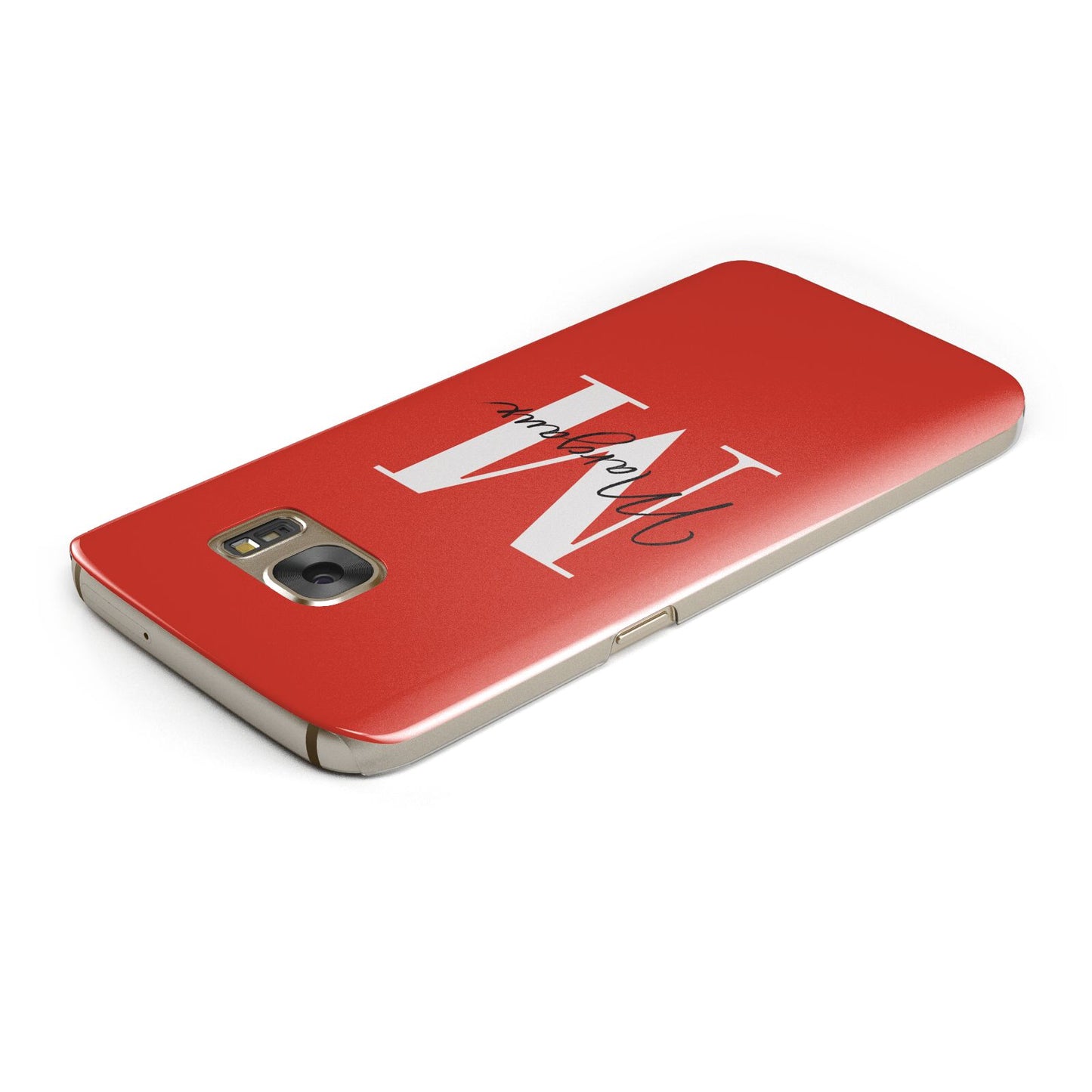 Personalised Red Name and Initial Samsung Galaxy Case Top Cutout