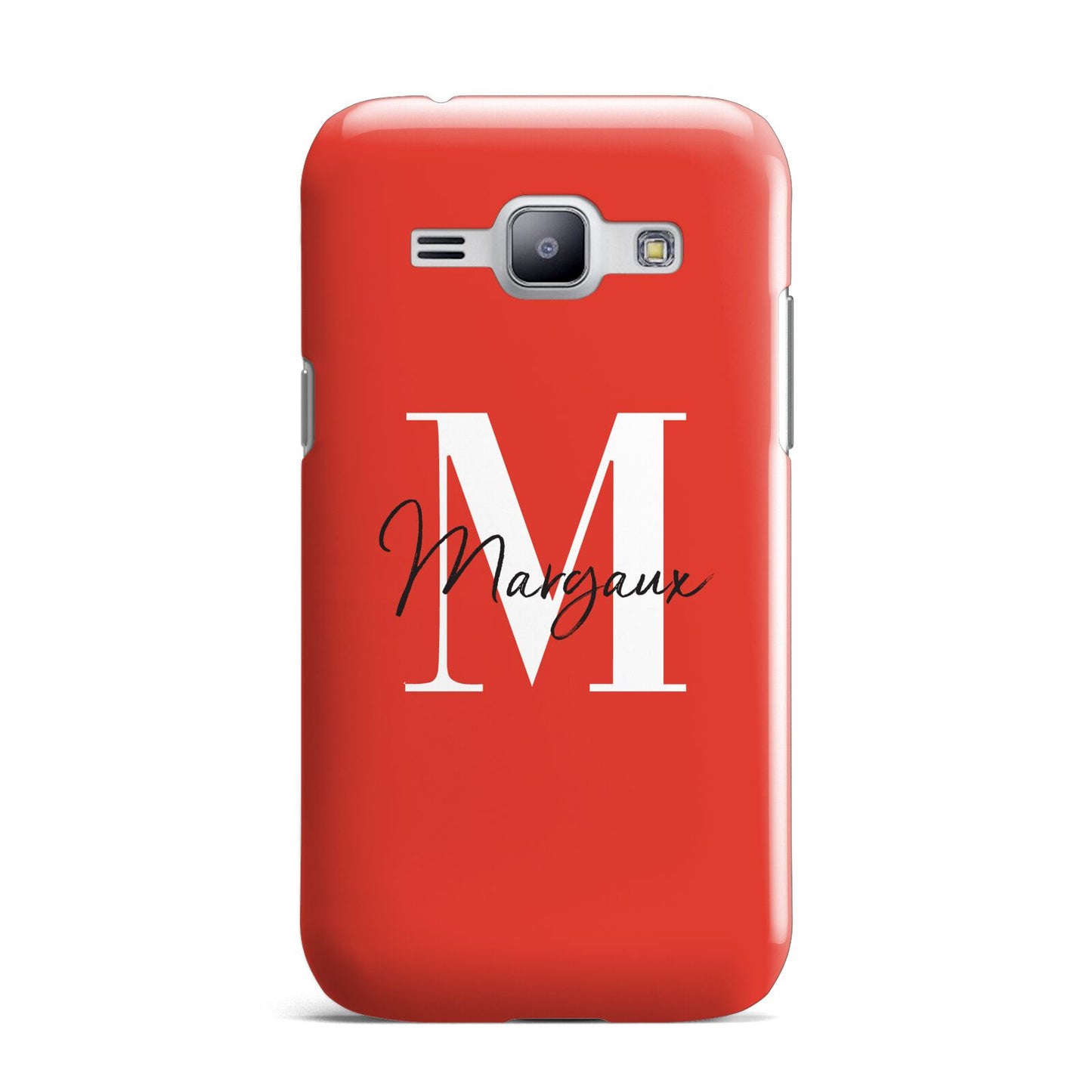 Personalised Red Name and Initial Samsung Galaxy J1 2015 Case