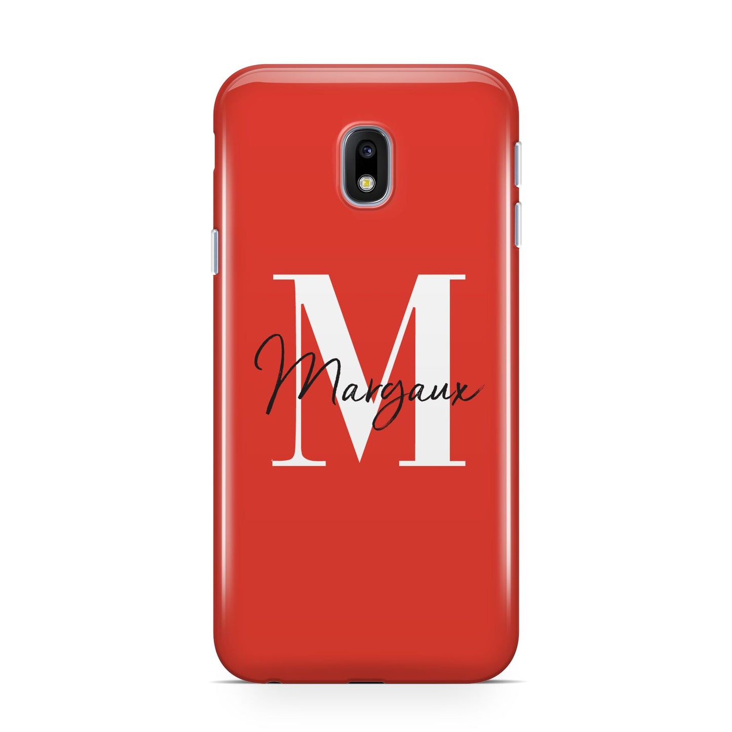 Personalised Red Name and Initial Samsung Galaxy J3 2017 Case