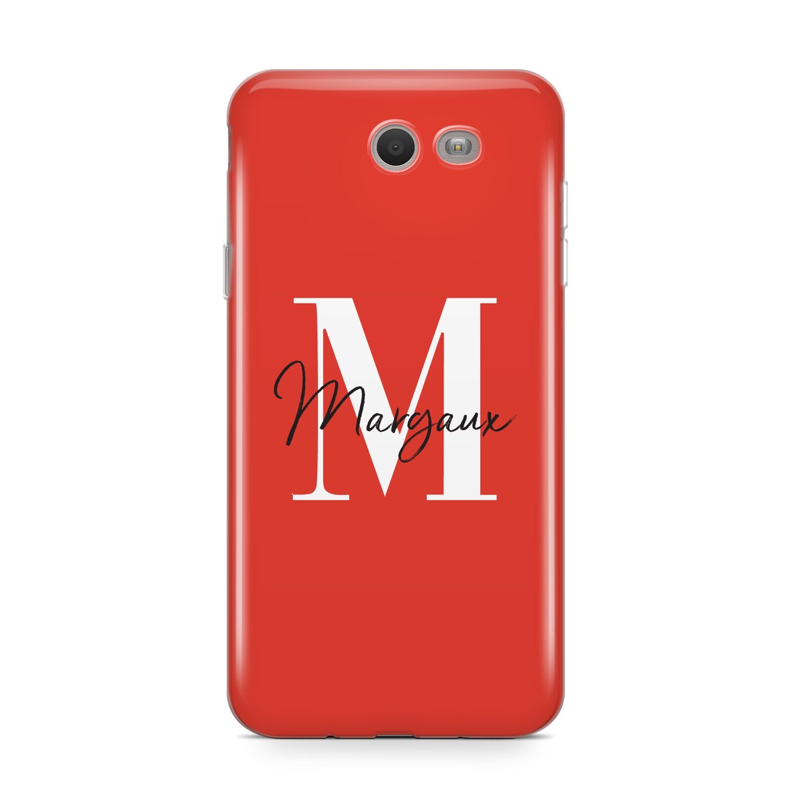 Personalised Red Name and Initial Samsung Galaxy J7 2017 Case