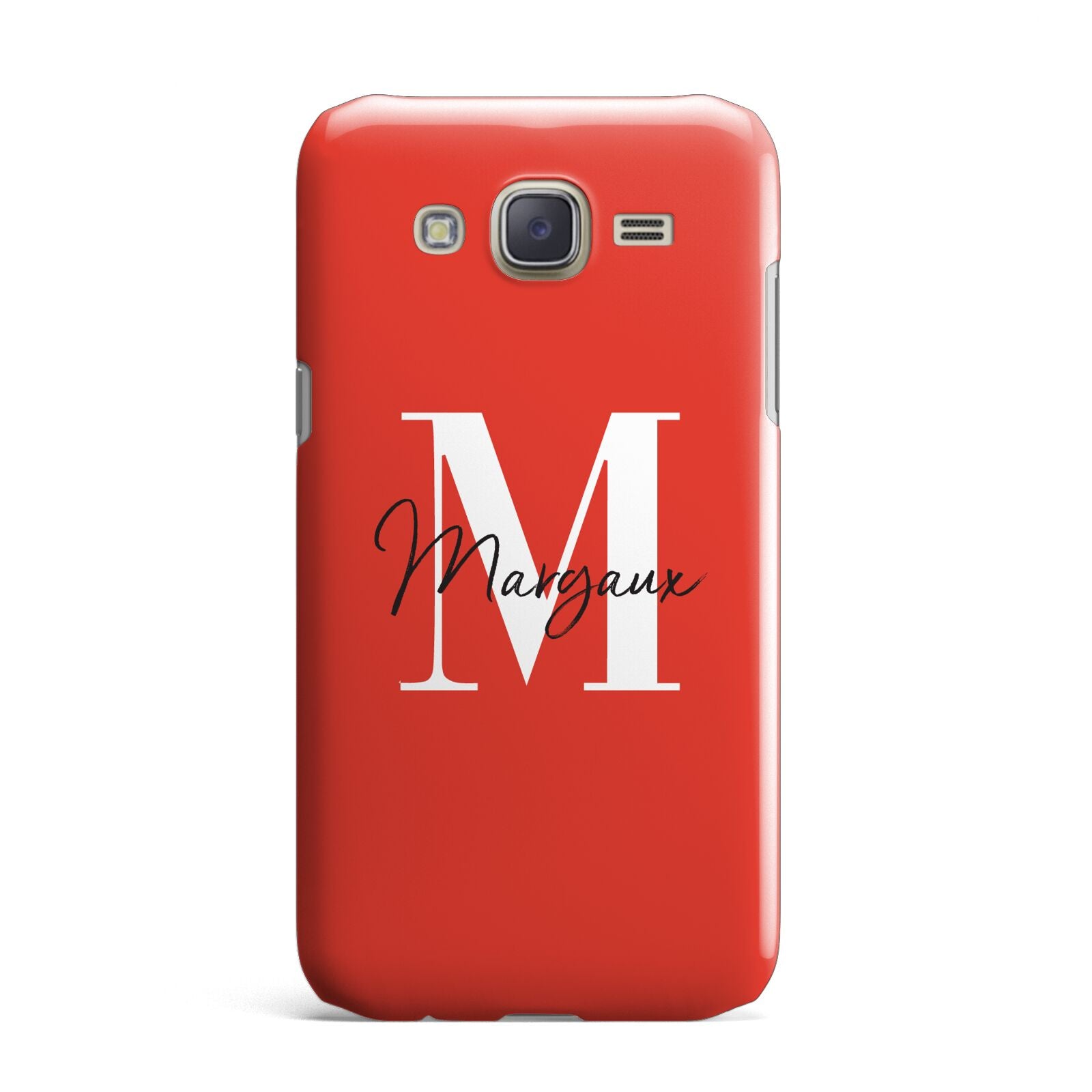 Personalised Red Name and Initial Samsung Galaxy J7 Case