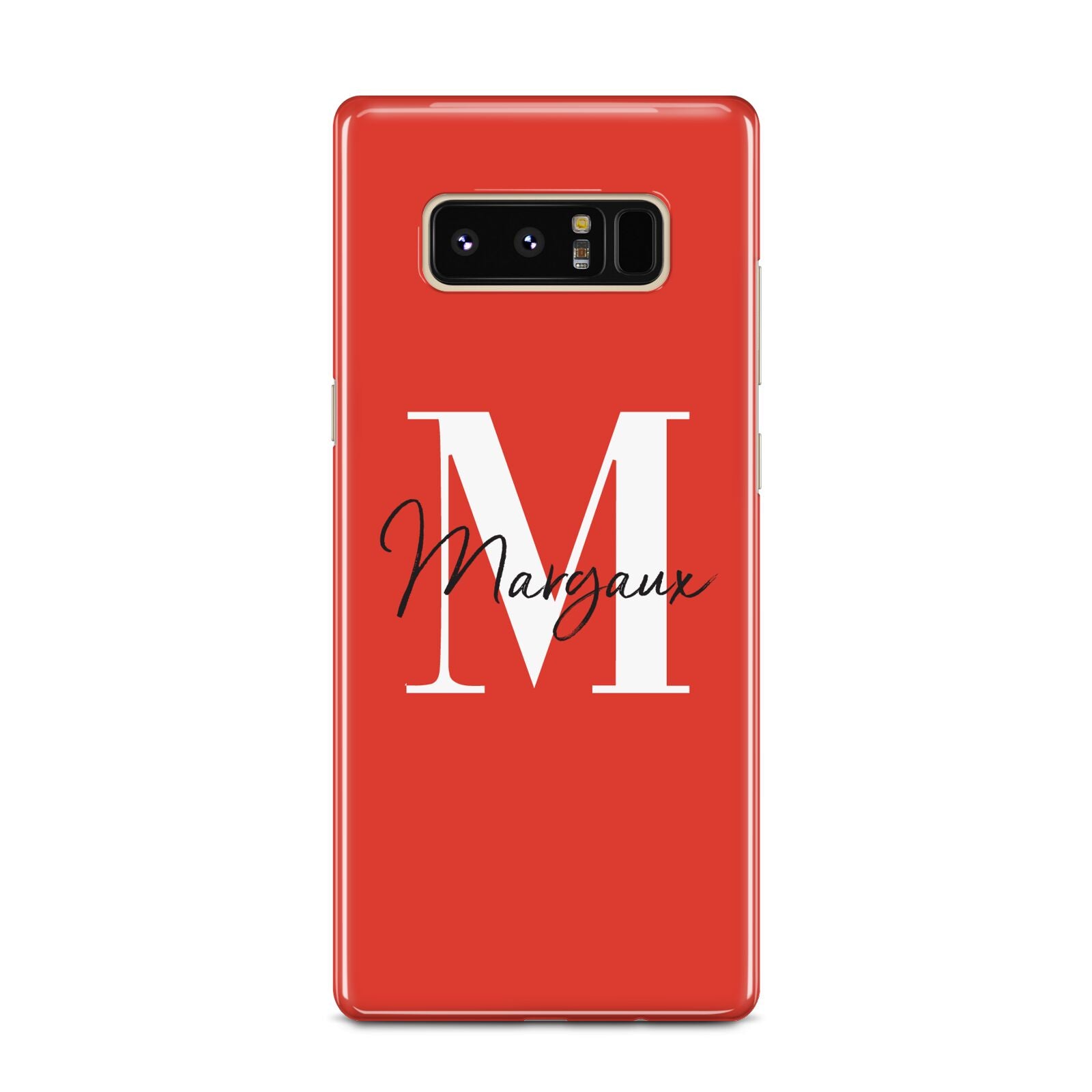 Personalised Red Name and Initial Samsung Galaxy Note 8 Case