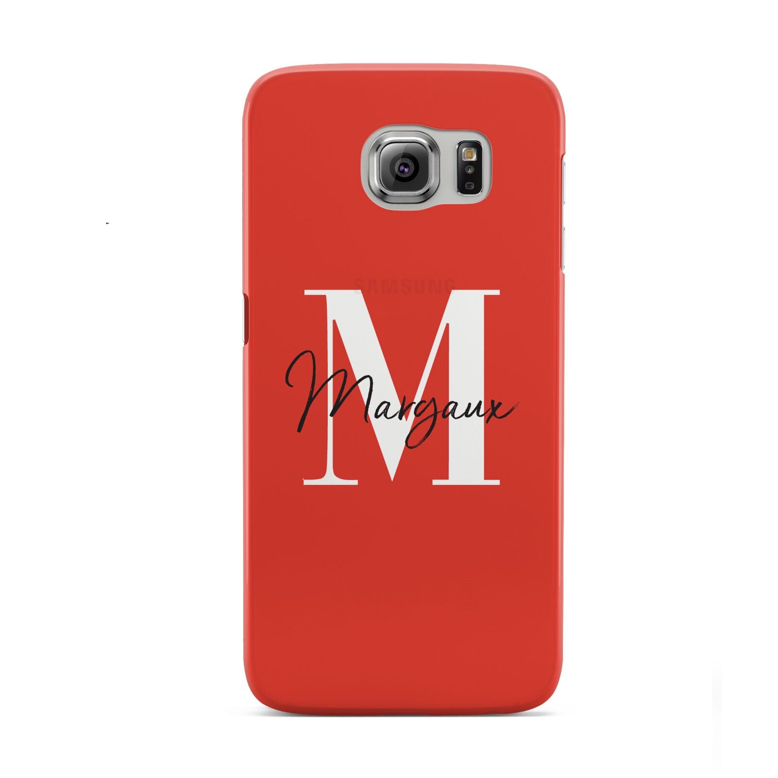 Personalised Red Name and Initial Samsung Galaxy S6 Case