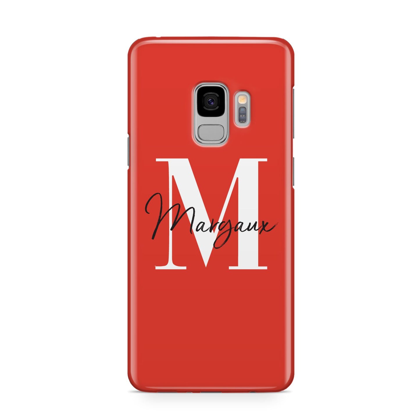 Personalised Red Name and Initial Samsung Galaxy S9 Case