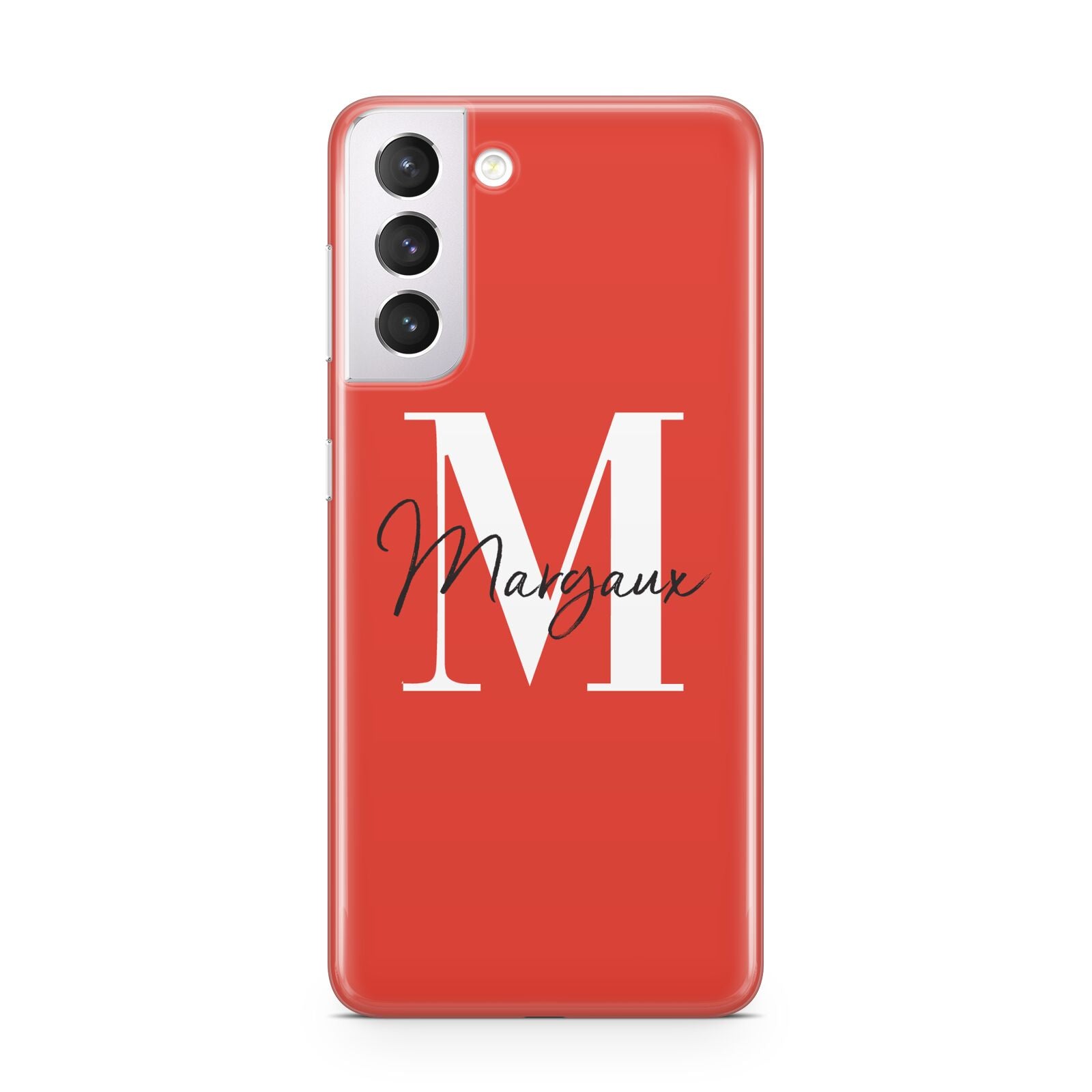 Personalised Red Name and Initial Samsung S21 Case