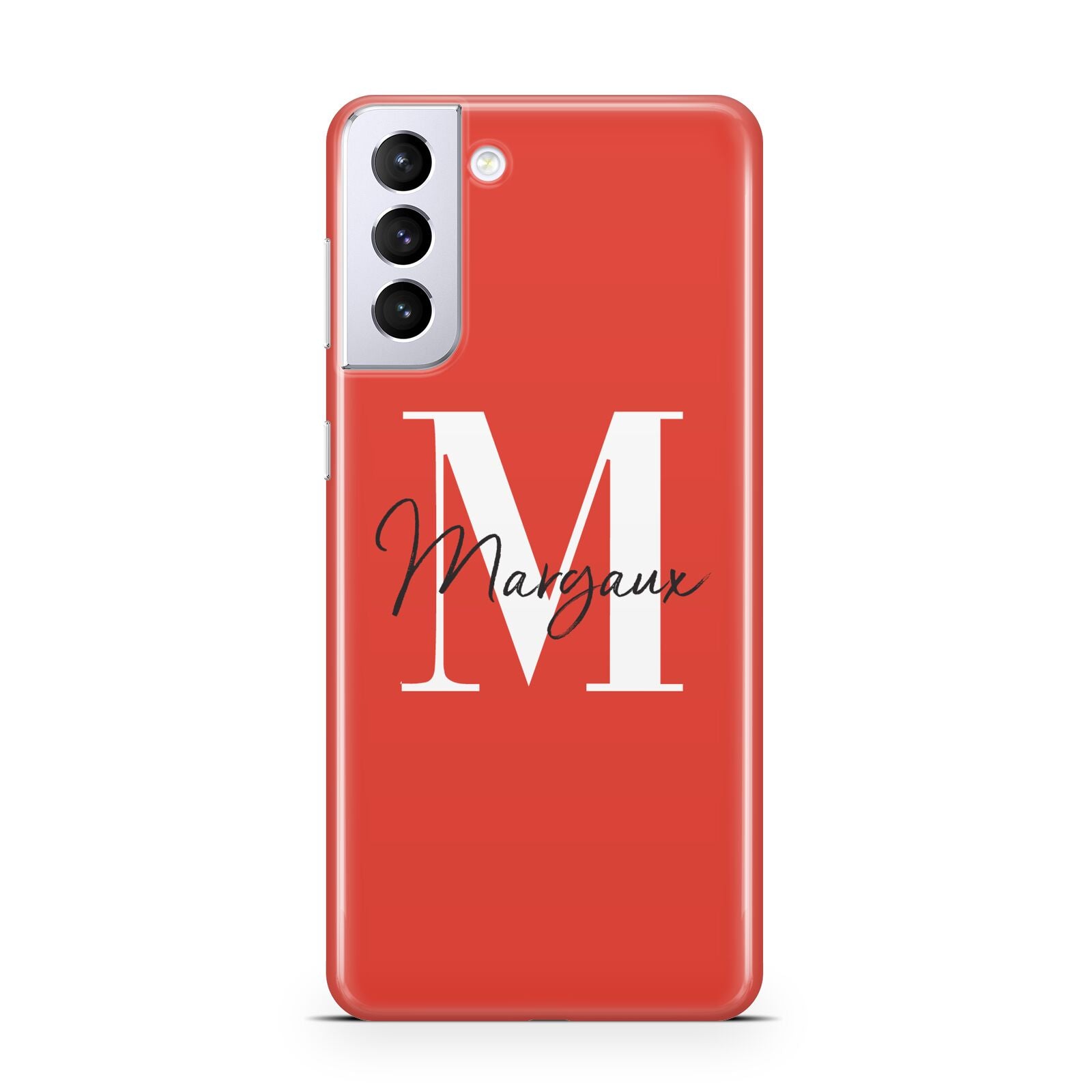 Personalised Red Name and Initial Samsung S21 Plus Case