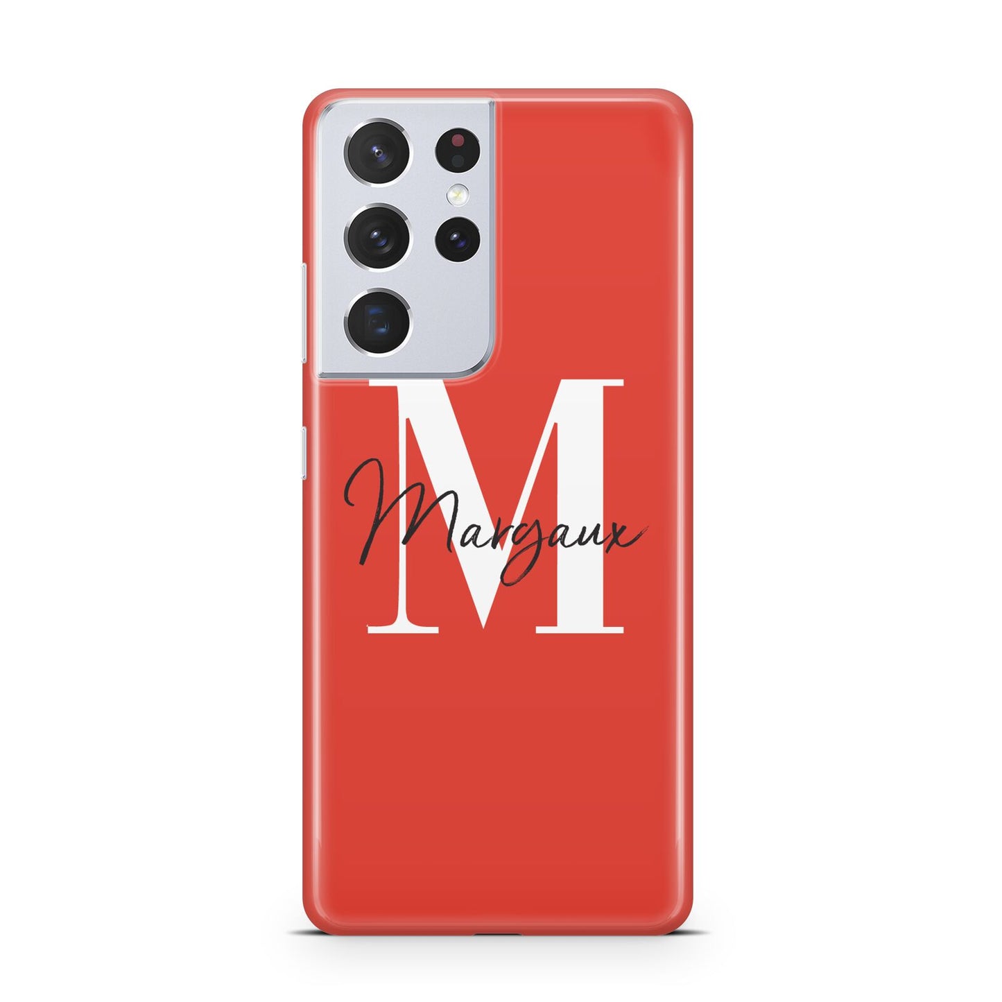 Personalised Red Name and Initial Samsung S21 Ultra Case